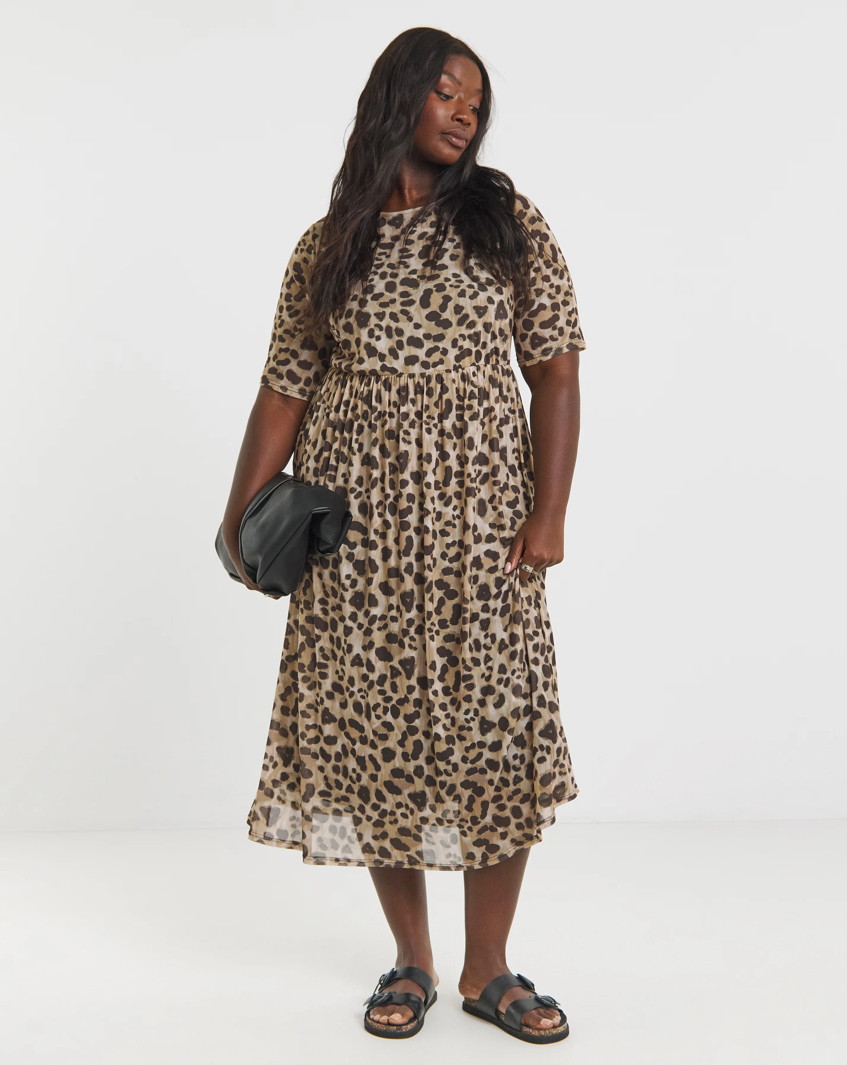 Brown Animal Printed Mesh Midi Dress 1 132695-brown-animal-printed-mesh-midi-dress-1.webp