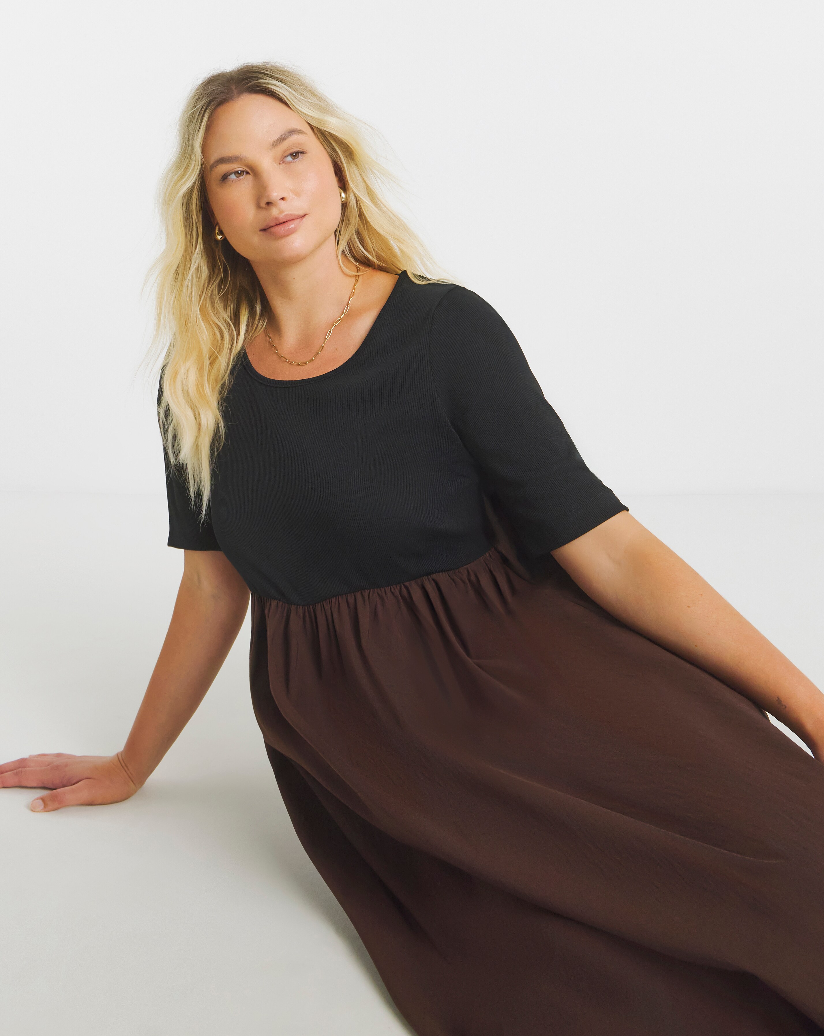 132773-simply-be-black-and-chocolate-jersey-woven-mix-midi-dress-with-pockets-1.jpg