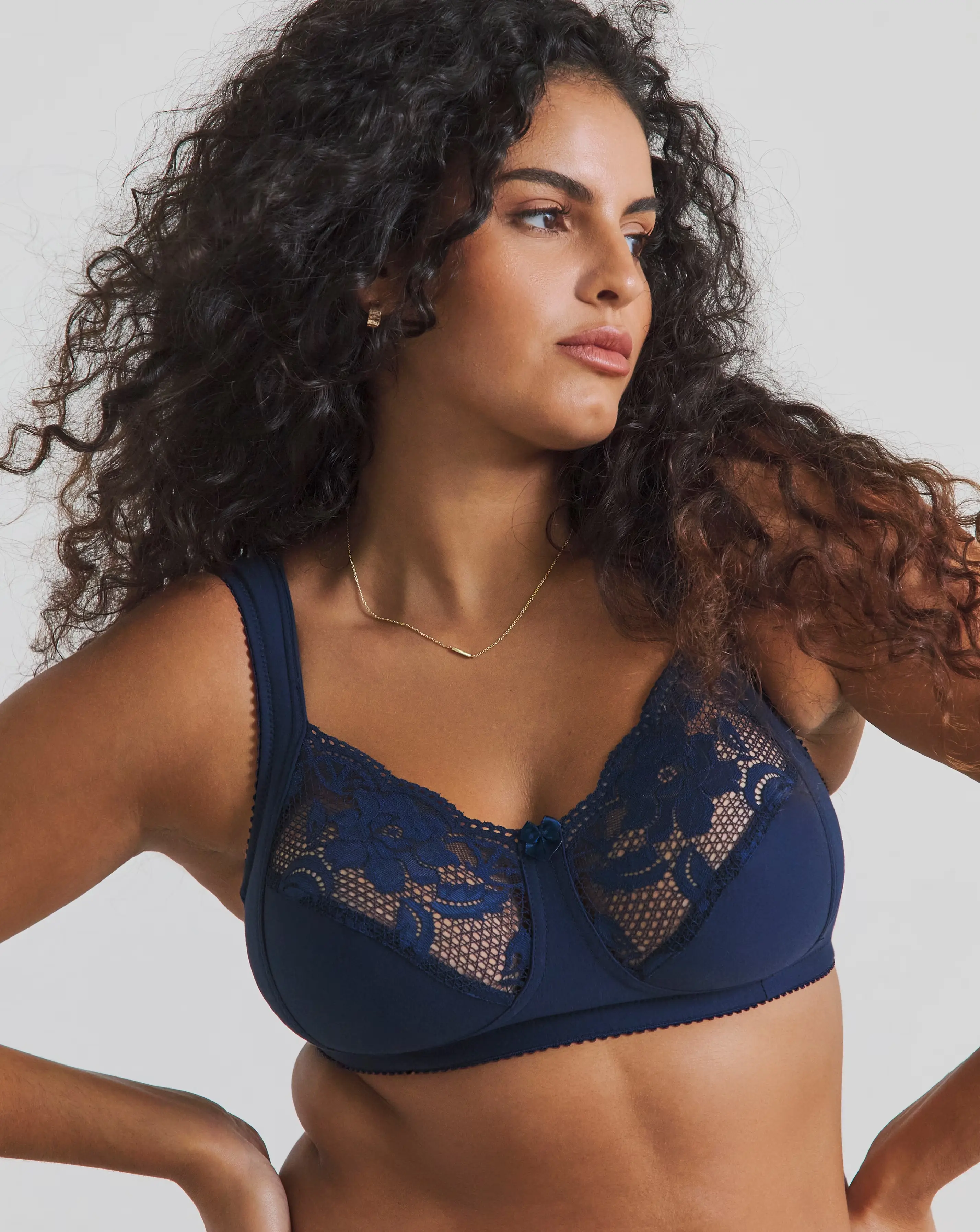 Miss Mary of Sweden Lovely Lace Non Wired Bra Dark Blue