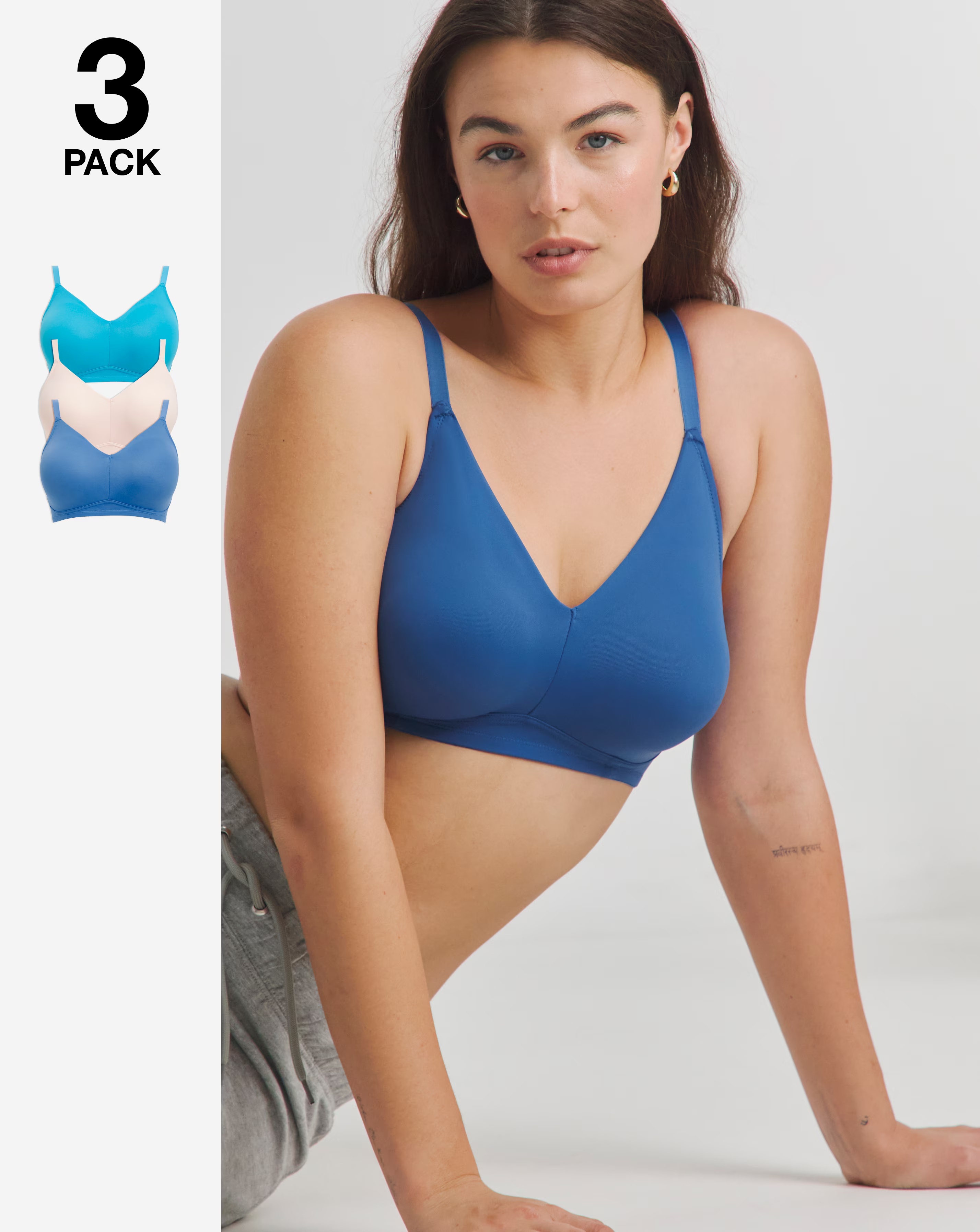 Pretty Secrets (3 Pack) New Claire Micro Moulded Full Cup Non Wired Bras (B-E)