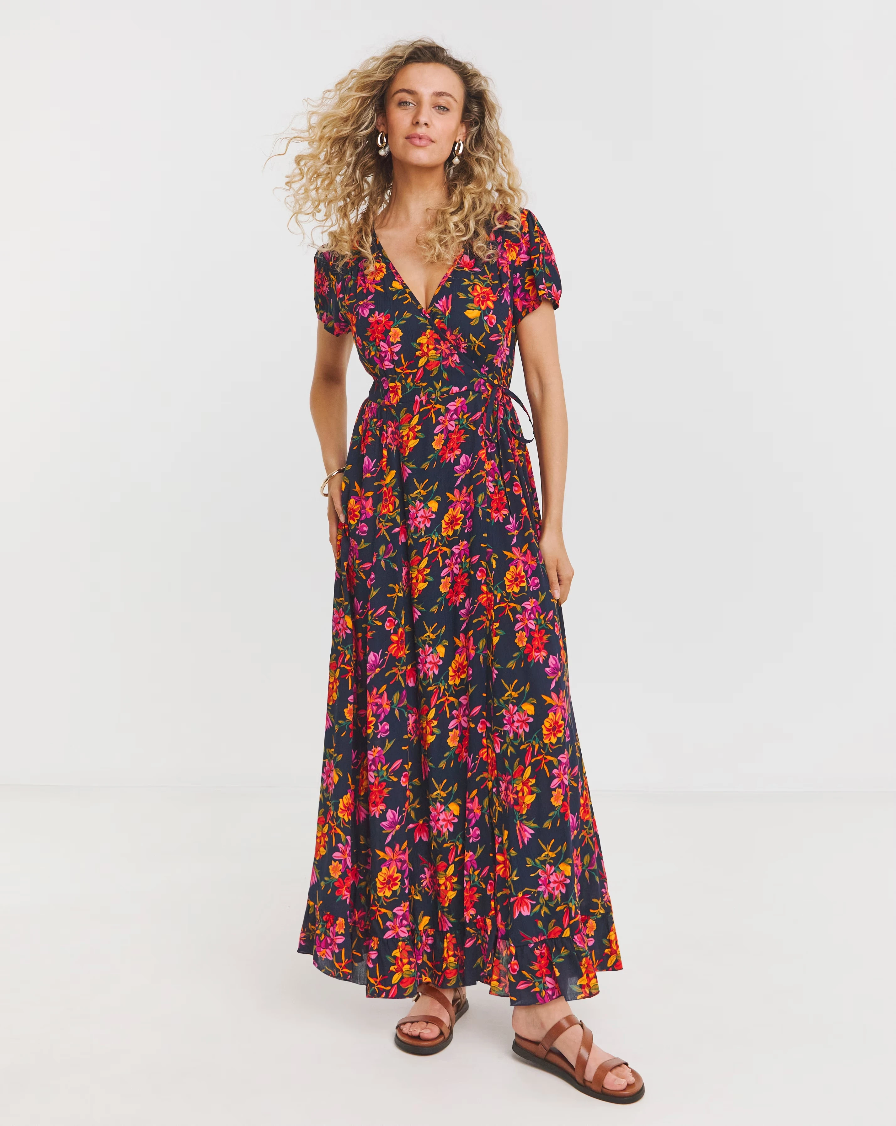 Joe Browns Joyful Floral Wrap Maxi Dress