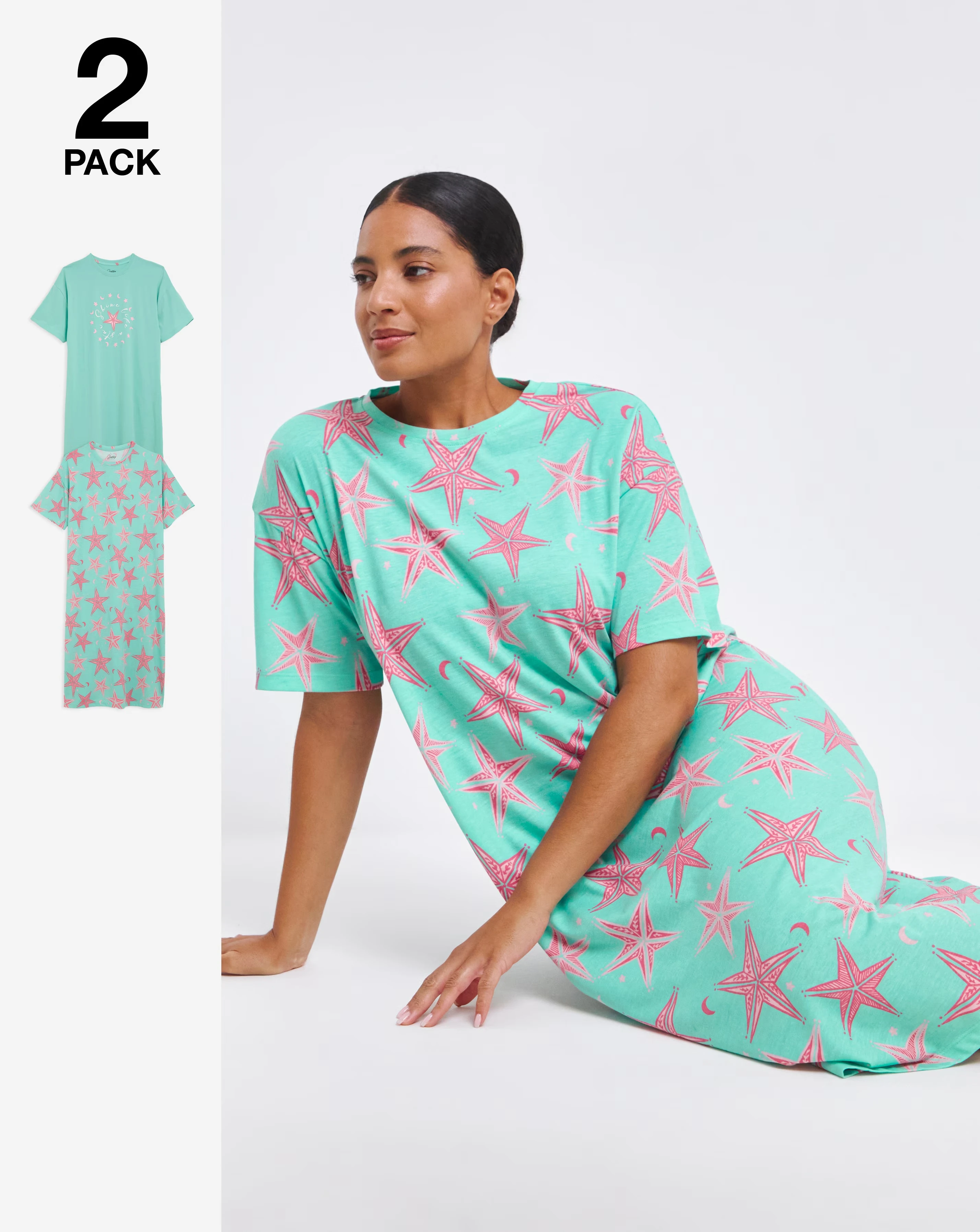 Pretty Secrets Value 2 Pack T-Shirt Nighties 1 141295-pretty-secrets-value-2-pack-t-shirt-nighties-1.webp