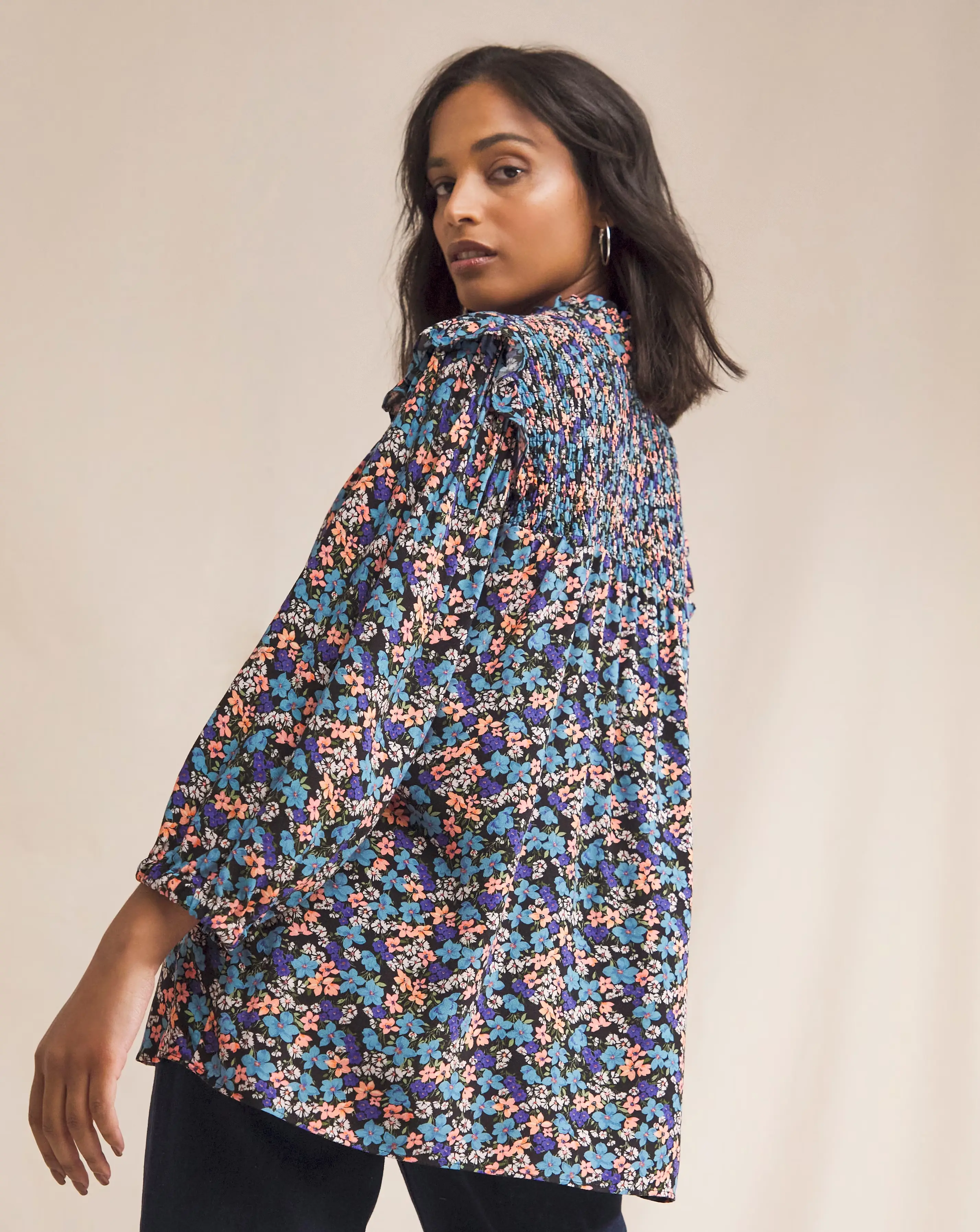 141722-anise-alyssa-multi-floral-three-quarter-sleeve-shirred-yoke-top-1.webp