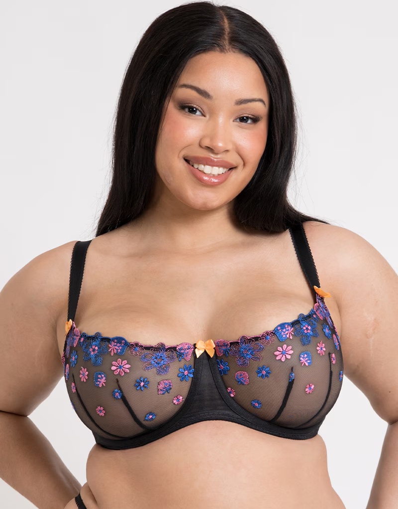 Curvy Kate Strawberry Crush Balcony Wired Bra Black Multi