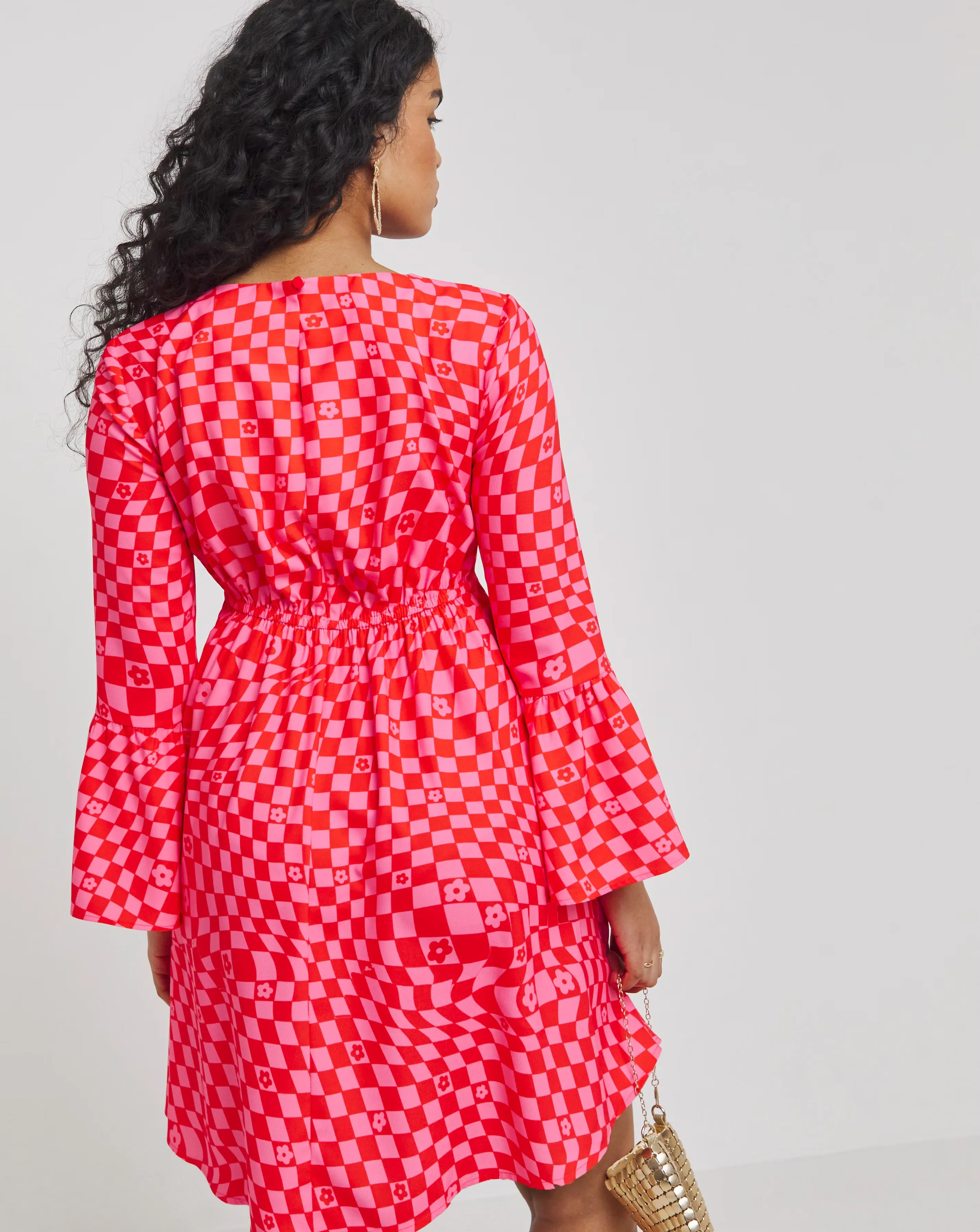 149519-twisted-wunder-pink-flower-check-flared-sleeve-mini-dress-1.jpg