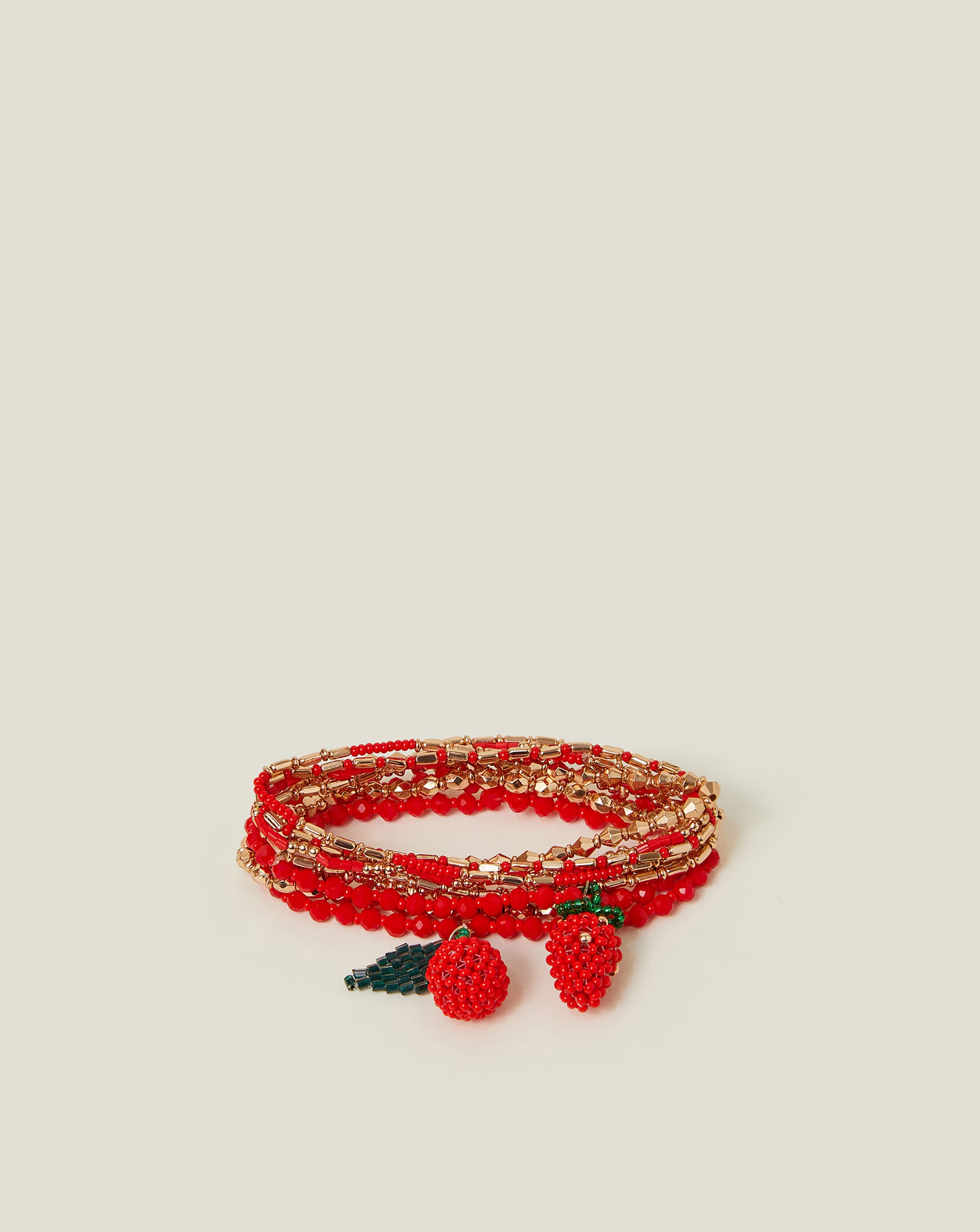 Accessorize Beaded Cherry Stretch Bracelets
