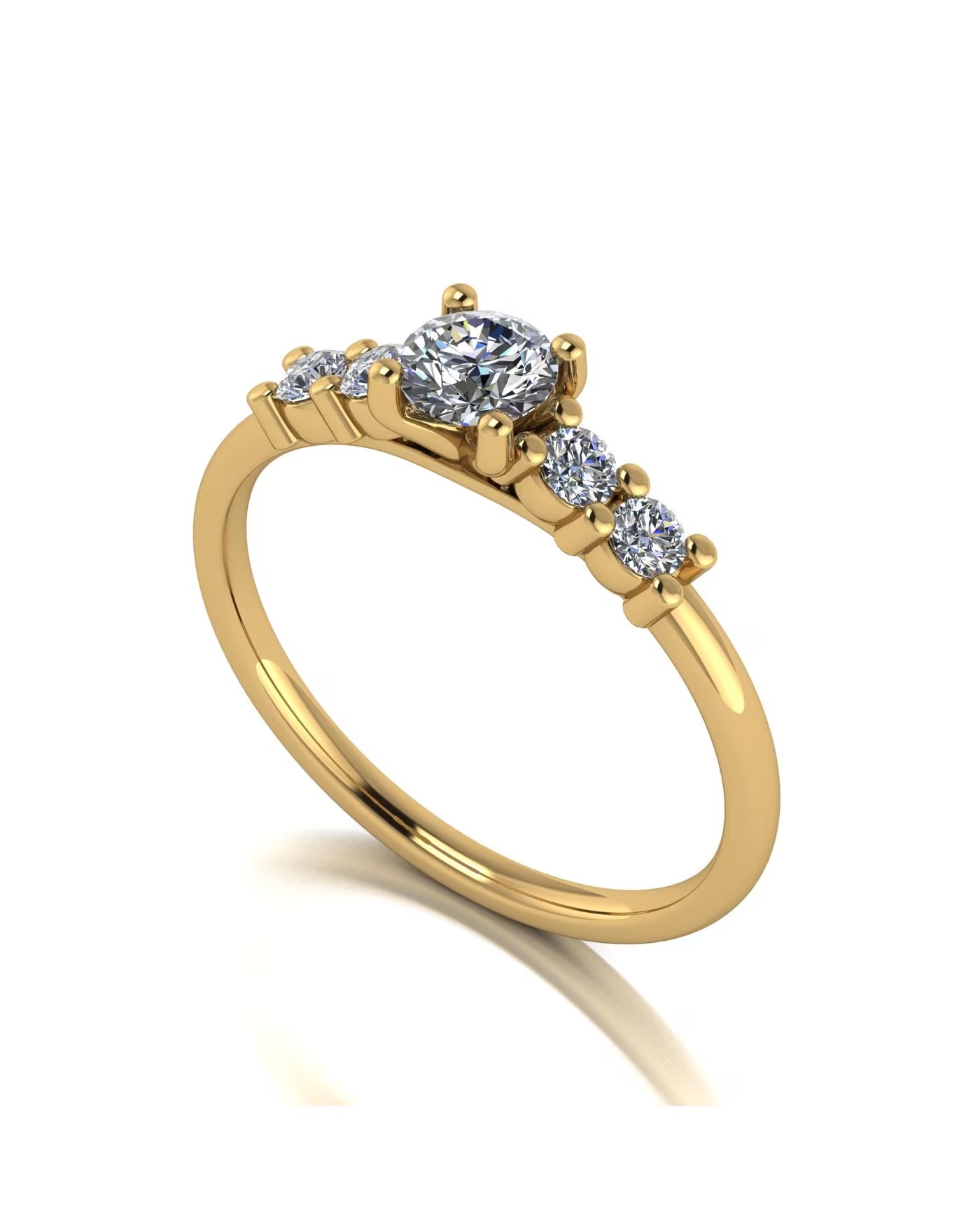9ct Yellow Gold 0.40ct eq total Moissanite Solitaire Ring