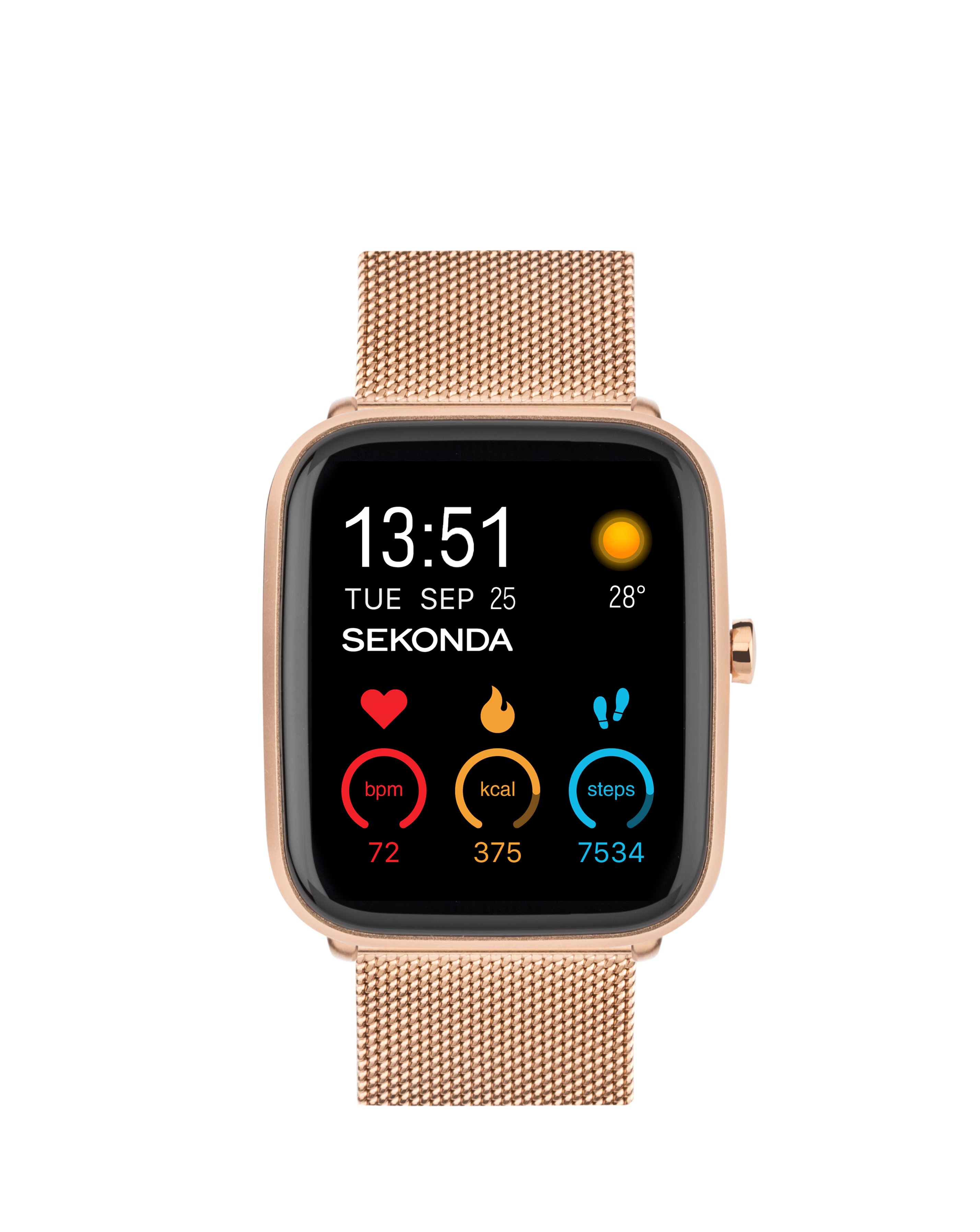 Sekonda Motion Plus Smart Watch - Rose Gold Alloy & Stainless Steel Mesh