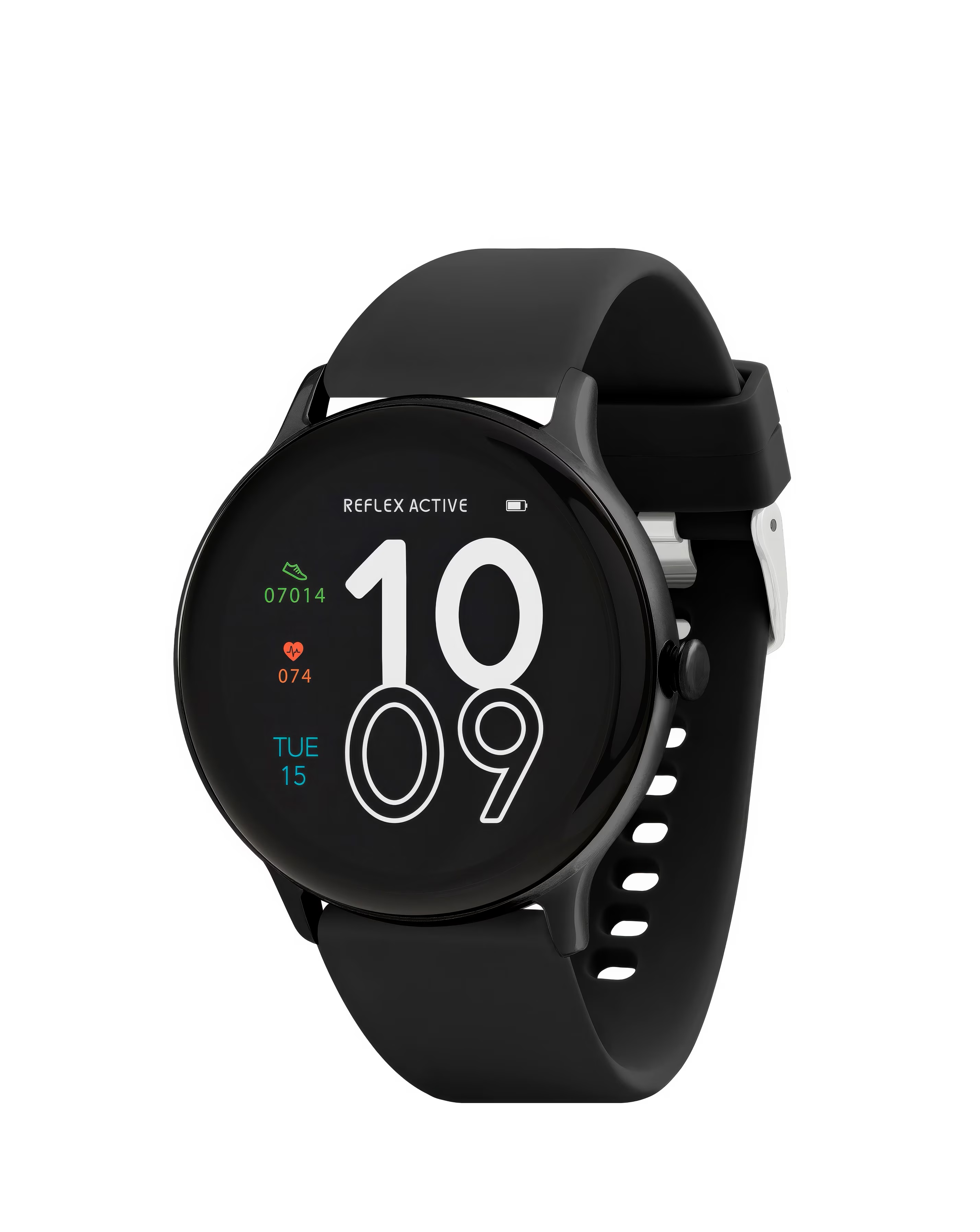 Reflex Active Series 22 Silicone Calling Strap Watch - Black
