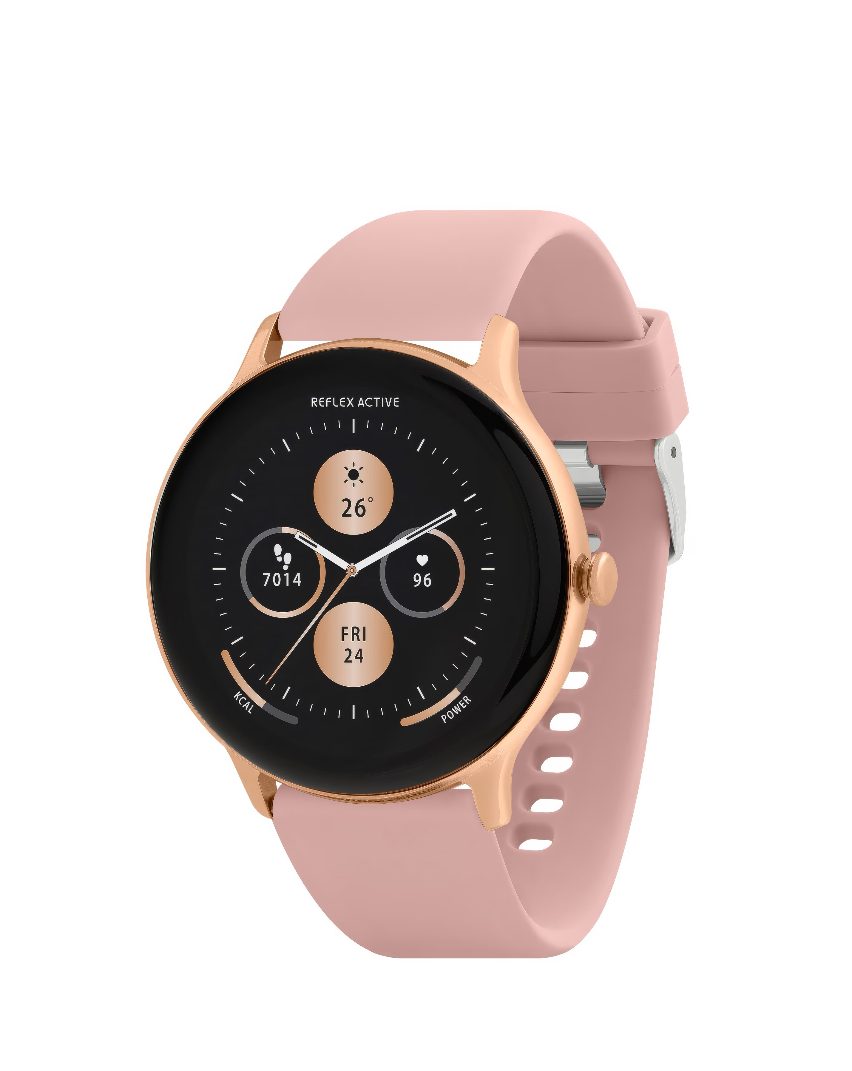 Reflex Active Series 22 Silicone Calling Strap Smart Watch - Pink
