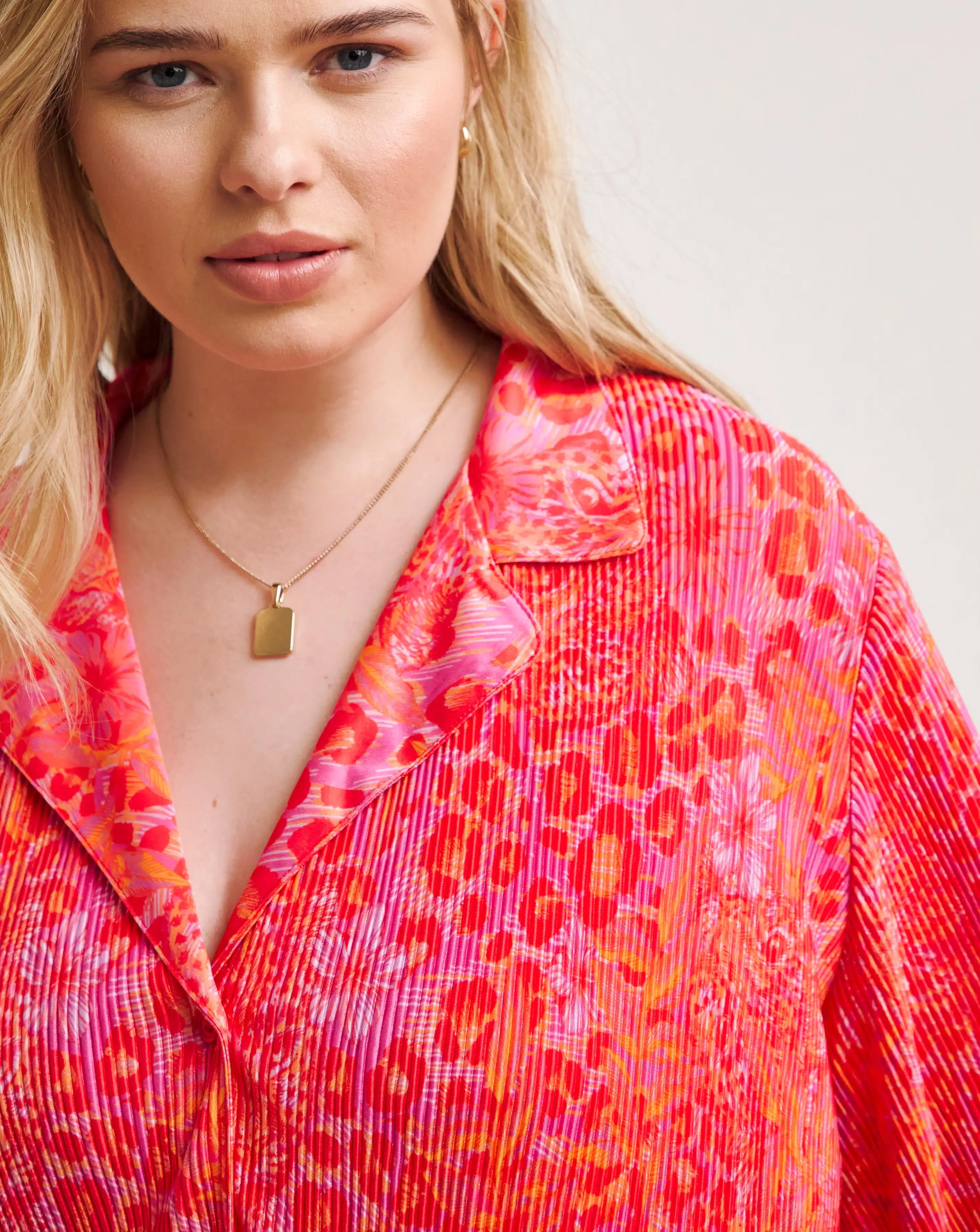 Button Through Plisse Night Shirt