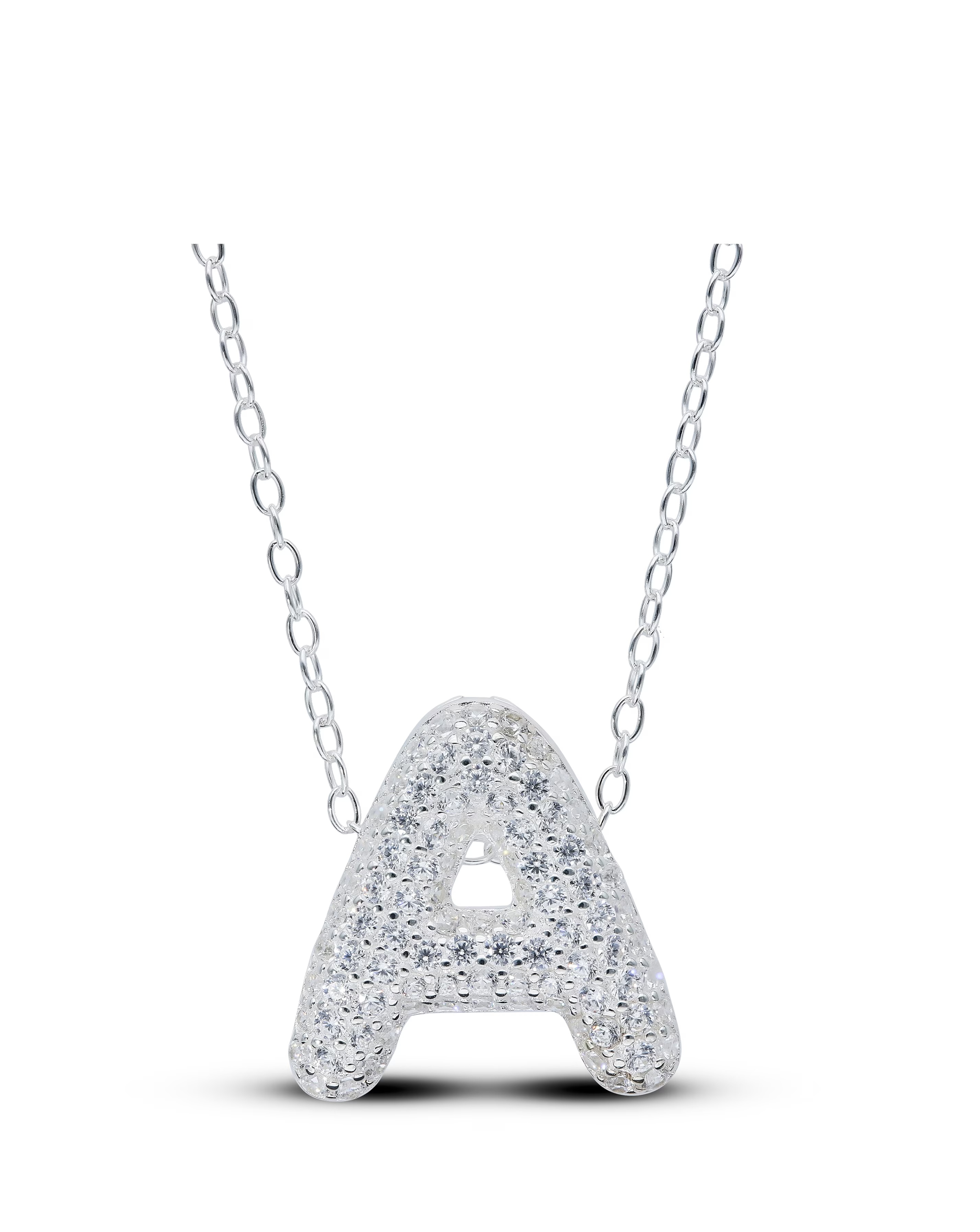 Sterling Silver 15mm Initial Necklace