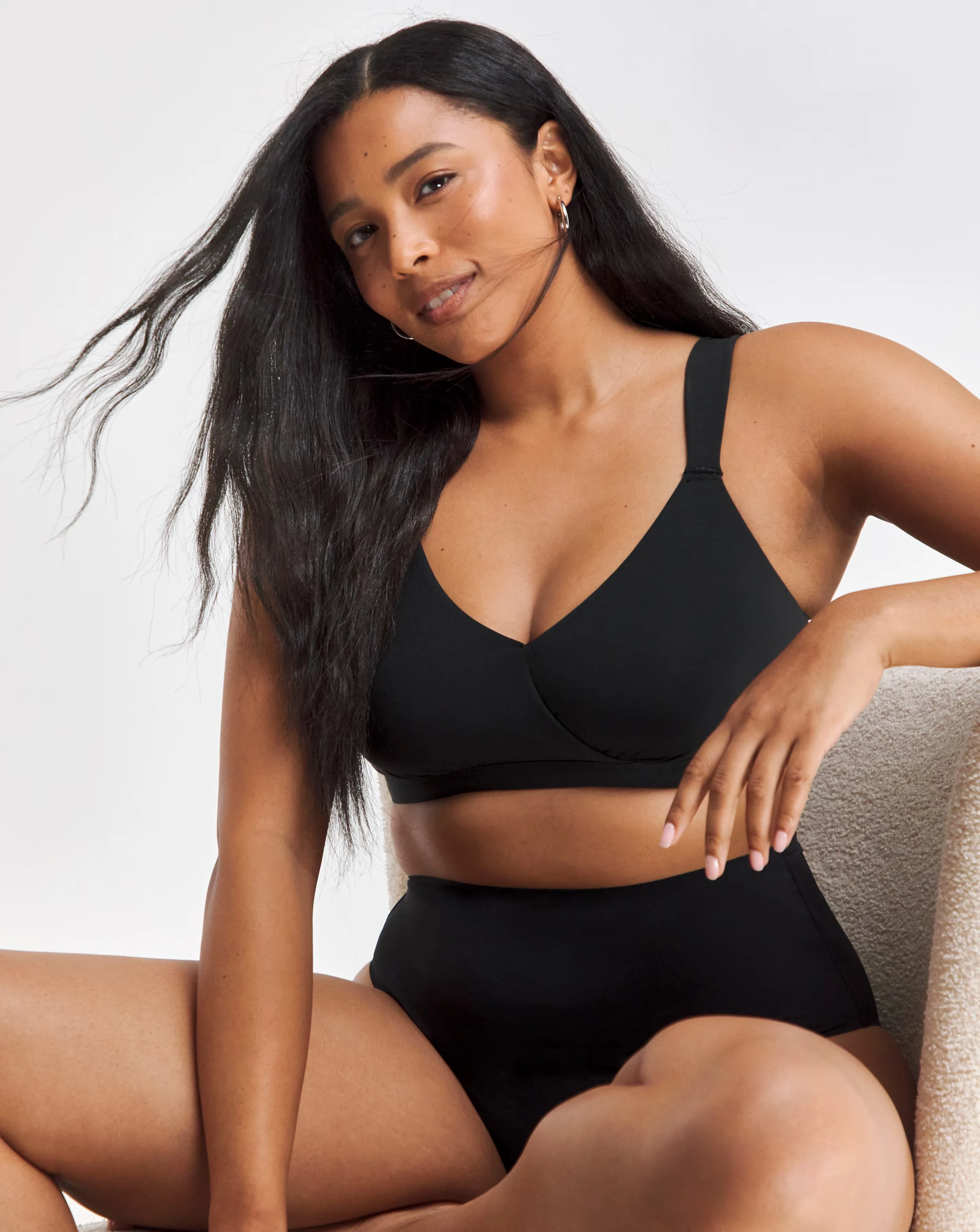 Figleaves Comfort Cotton Modal Sleep Bra DD-GG - Charcoal