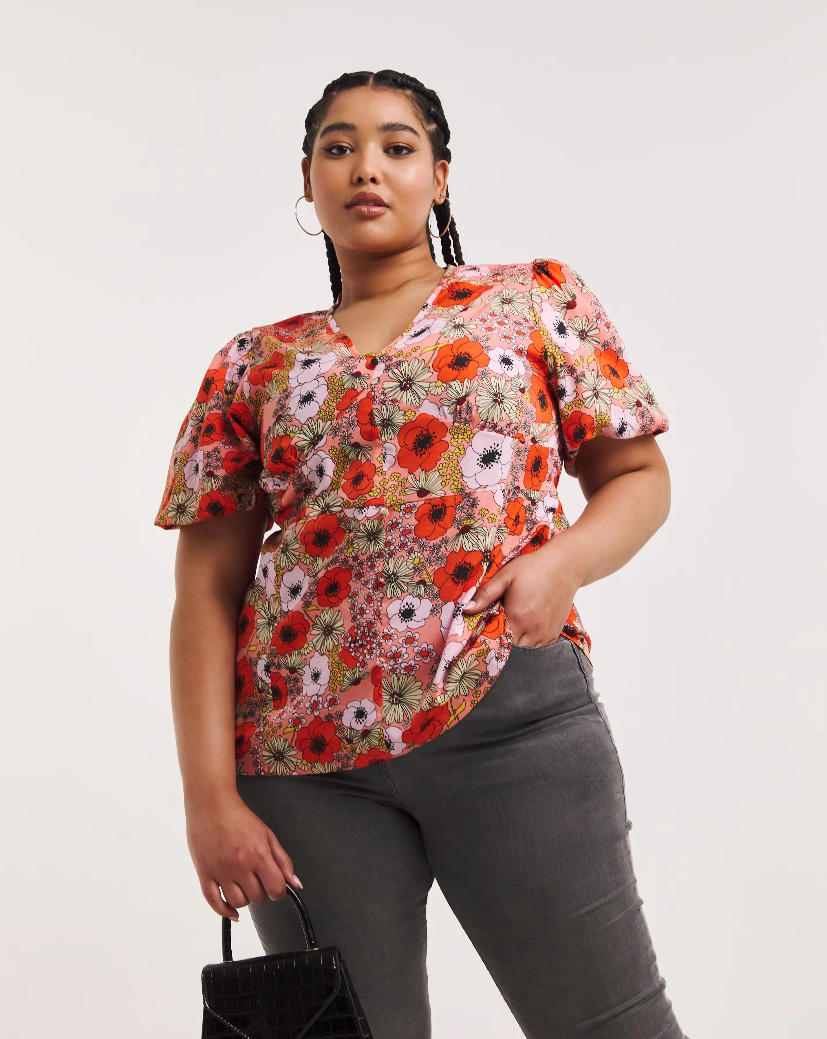 Floral Print Button Through Peplum Blouse 1 1579-floral-print-button-through-peplum-blouse-1.webp
