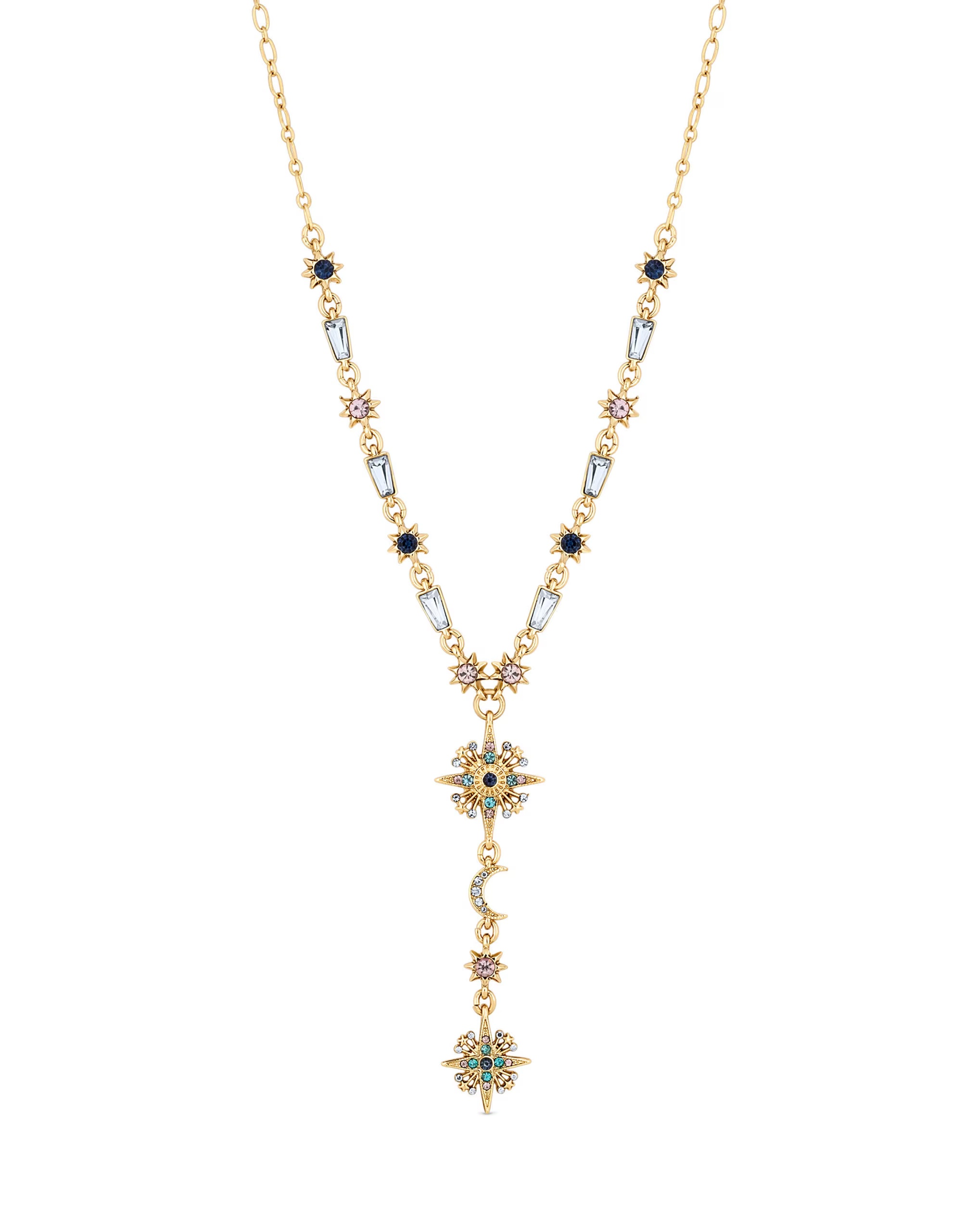 Mood Gold Multi Coloured Fine Celestial Y Necklace