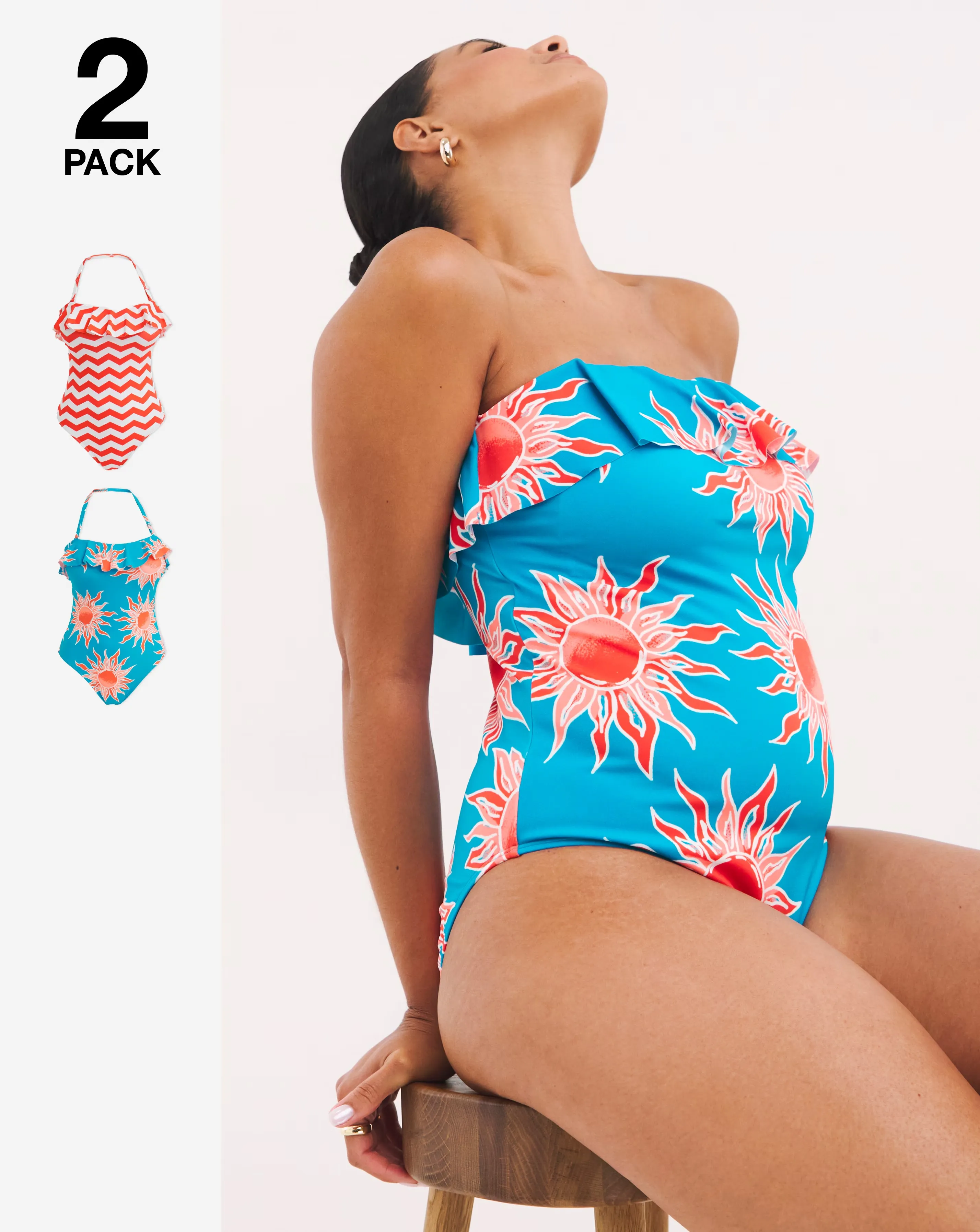Value 2 Pack Ruffle Bandeau Swimsuits