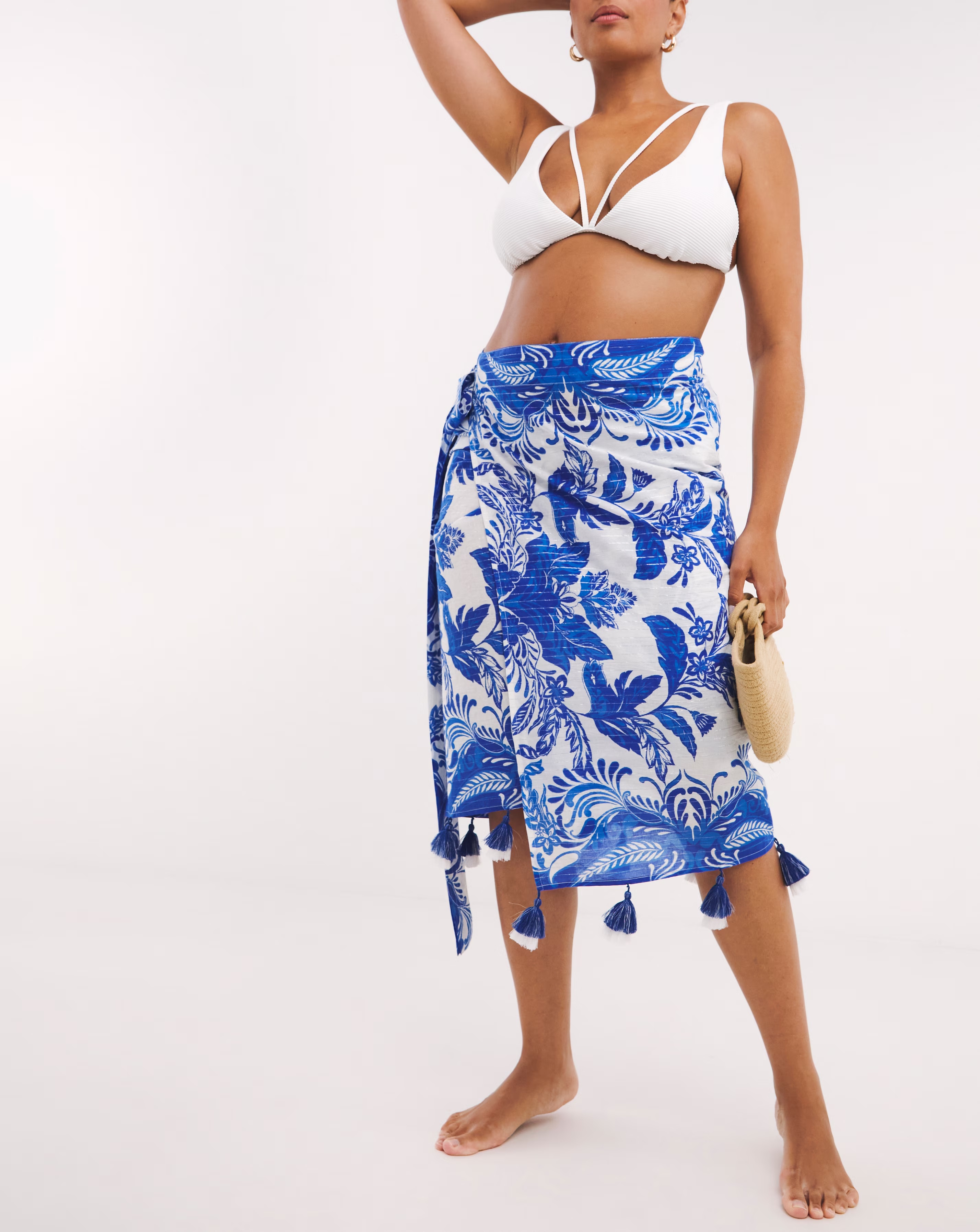 Border Print Pom Pom Sarong
