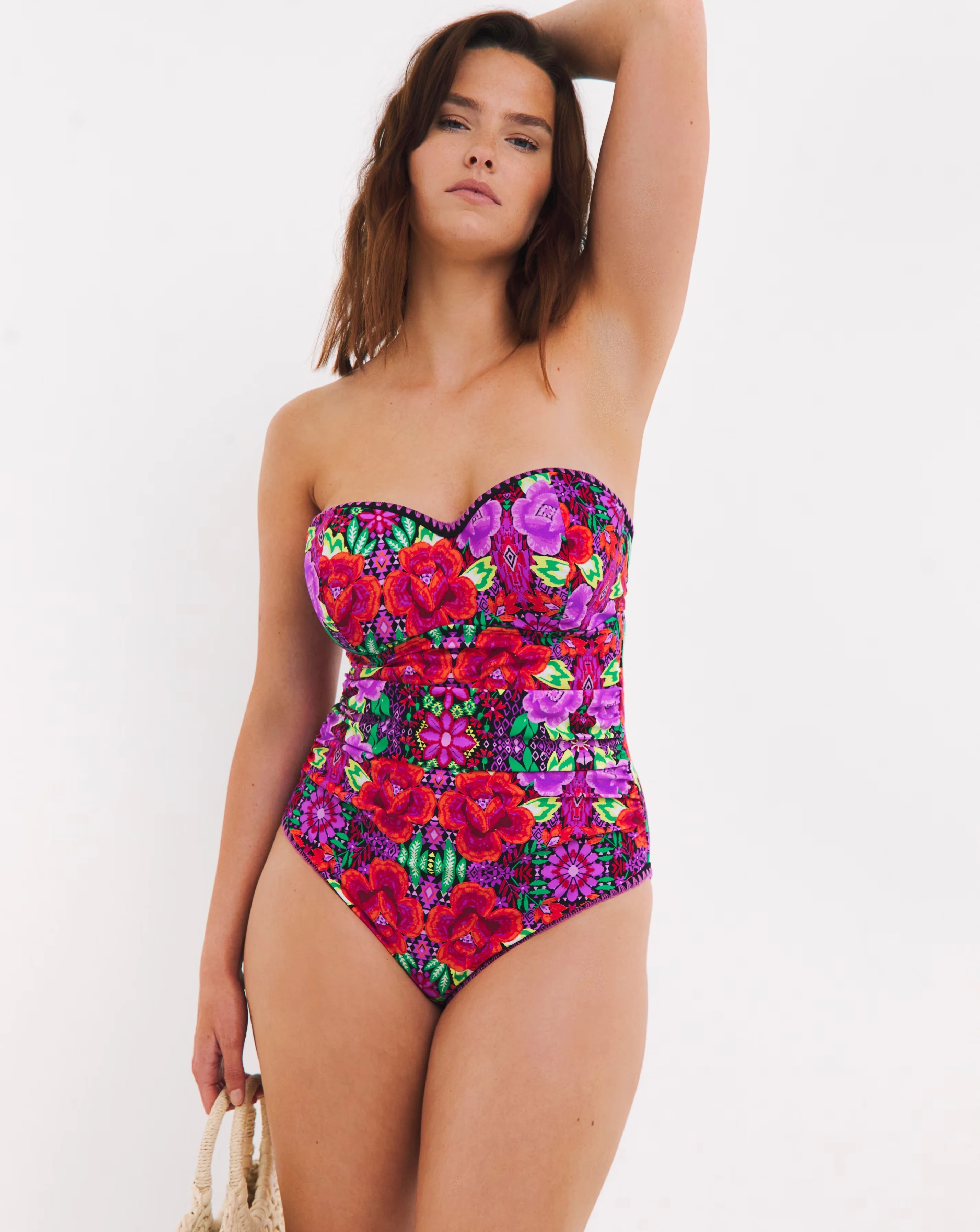 Figleaves Frida Underwired Bandeau Swimsuit - Longer Length