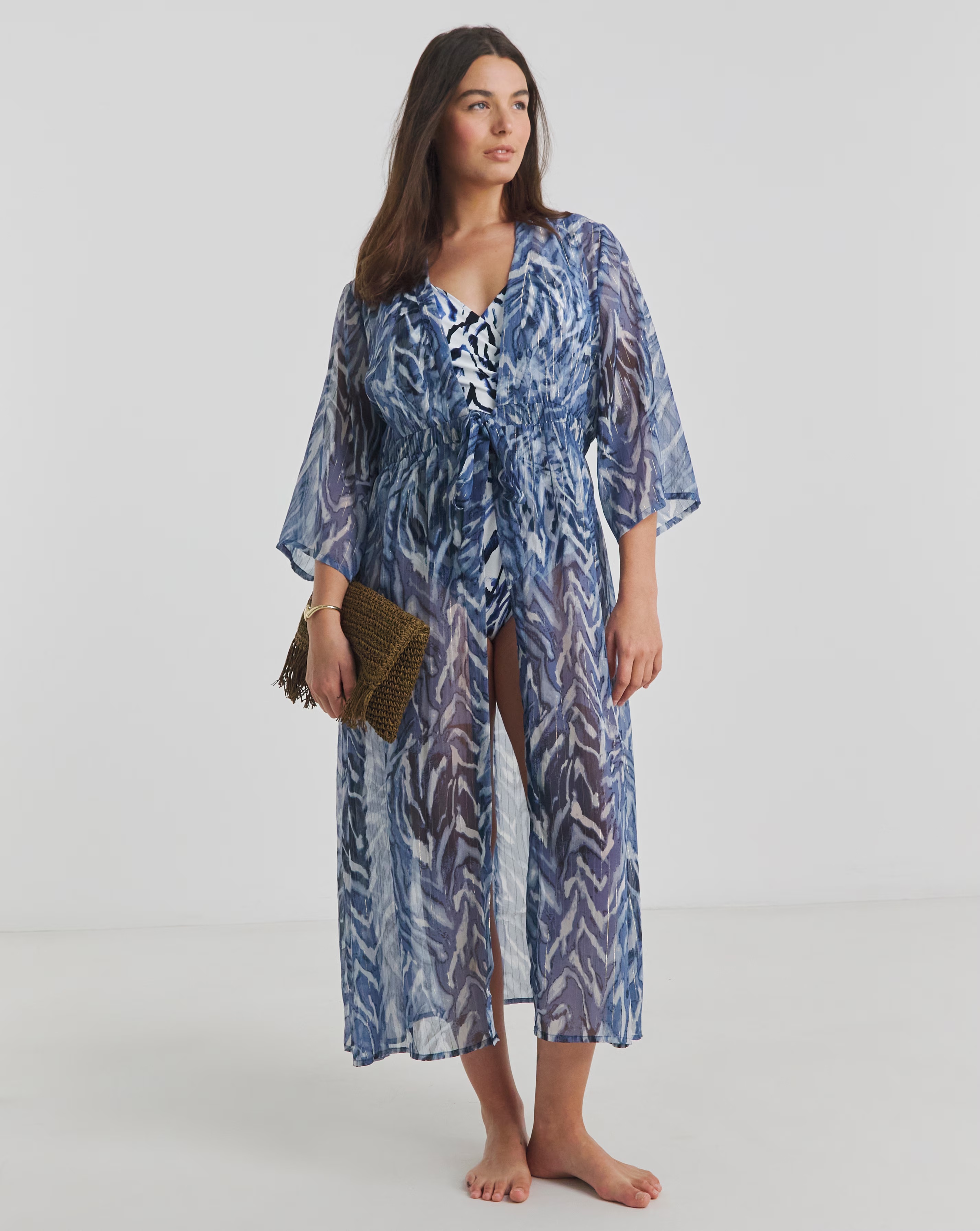MAGISCULPT Tie Waist Open Beach Kaftan