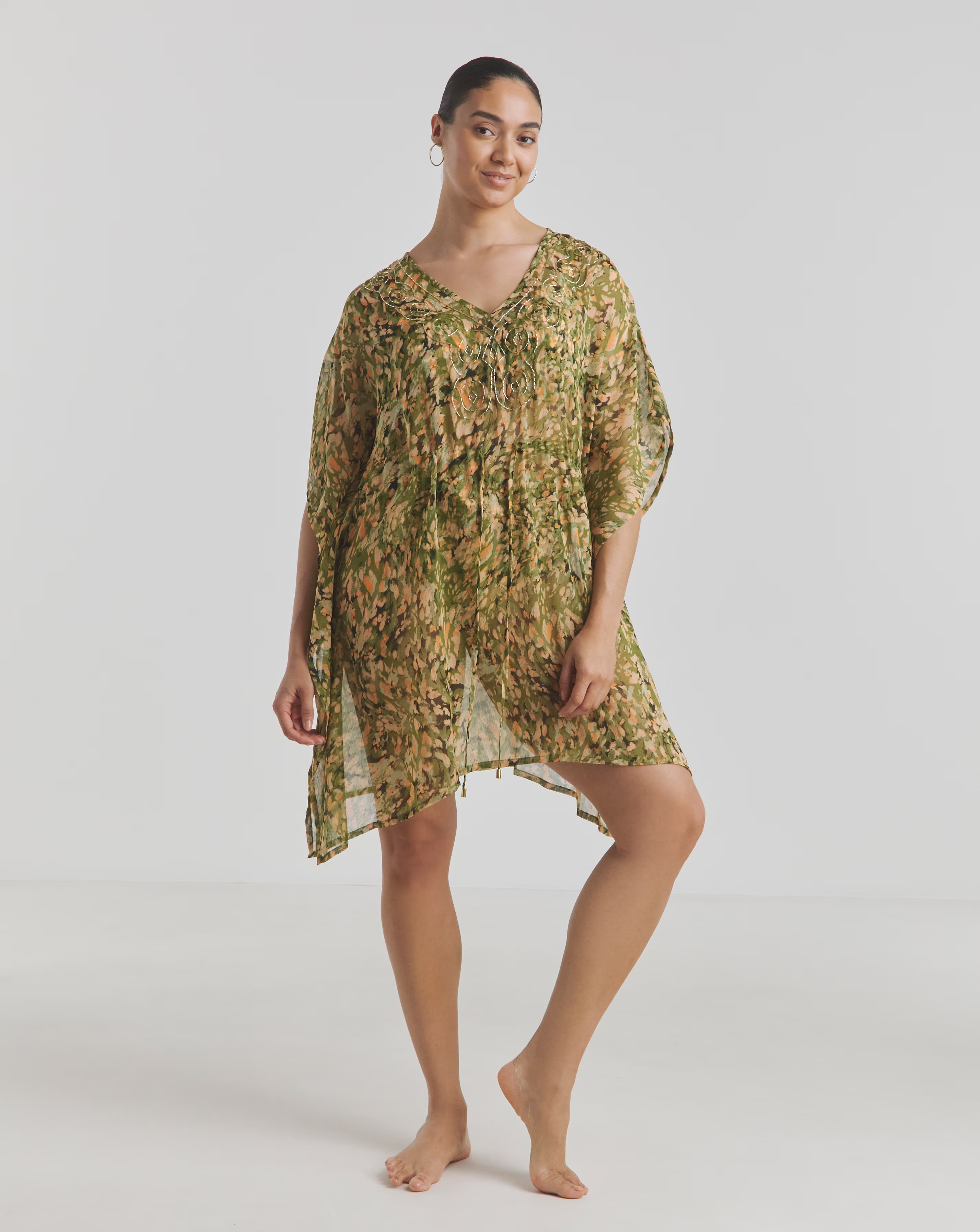 MAGISCULPT Embellished Print Kaftan