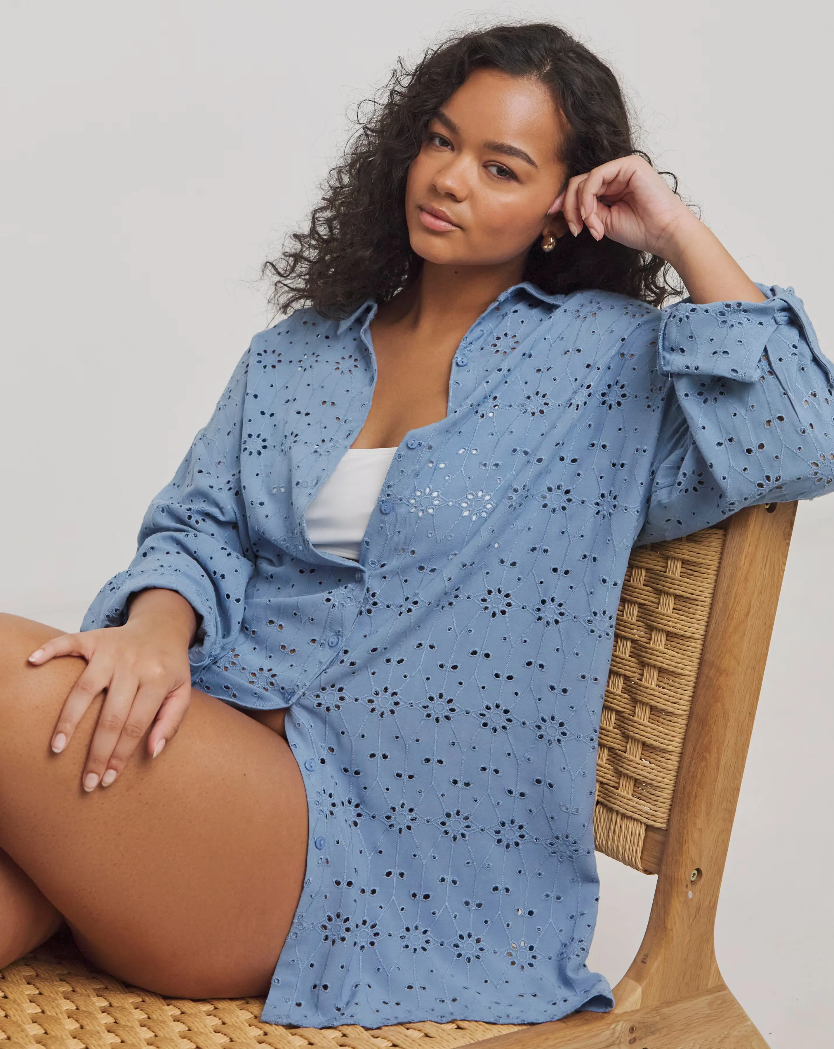Beach to Beach Broderie Beach Shirt