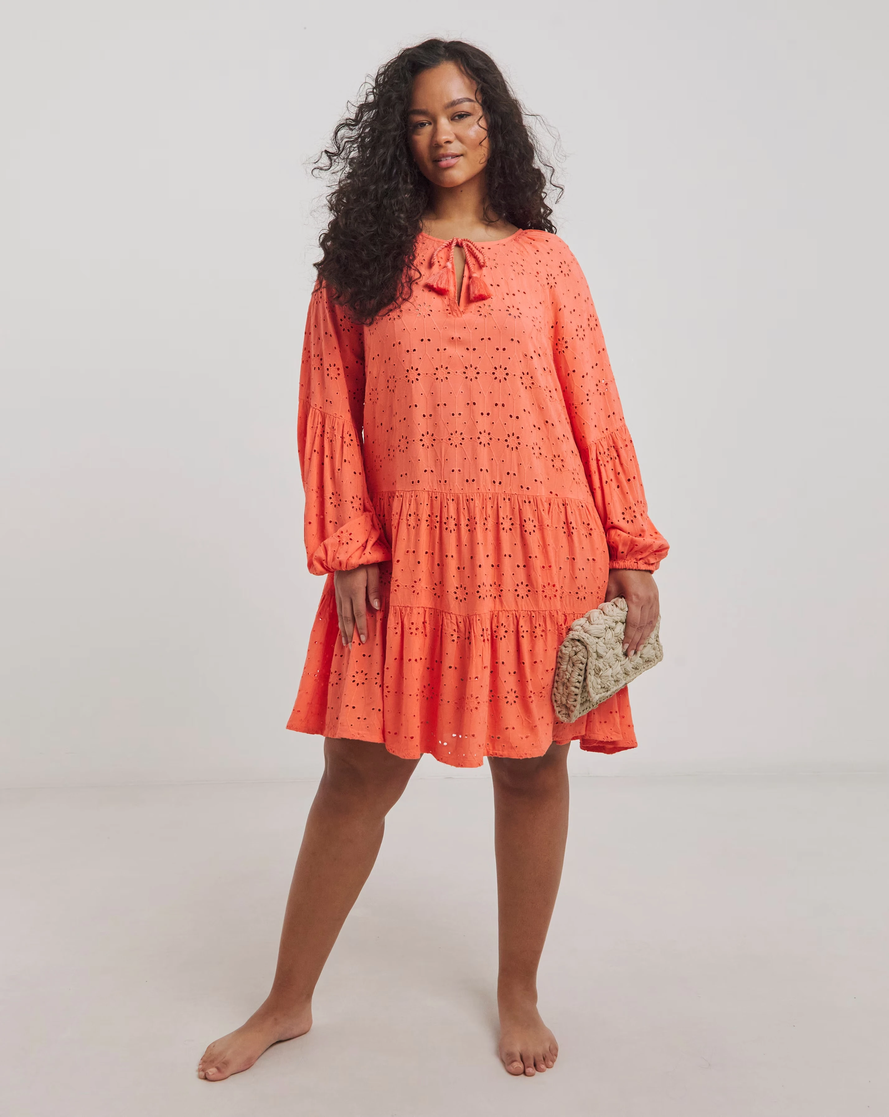 Beach To Beach Broderie Mini Beach Dress