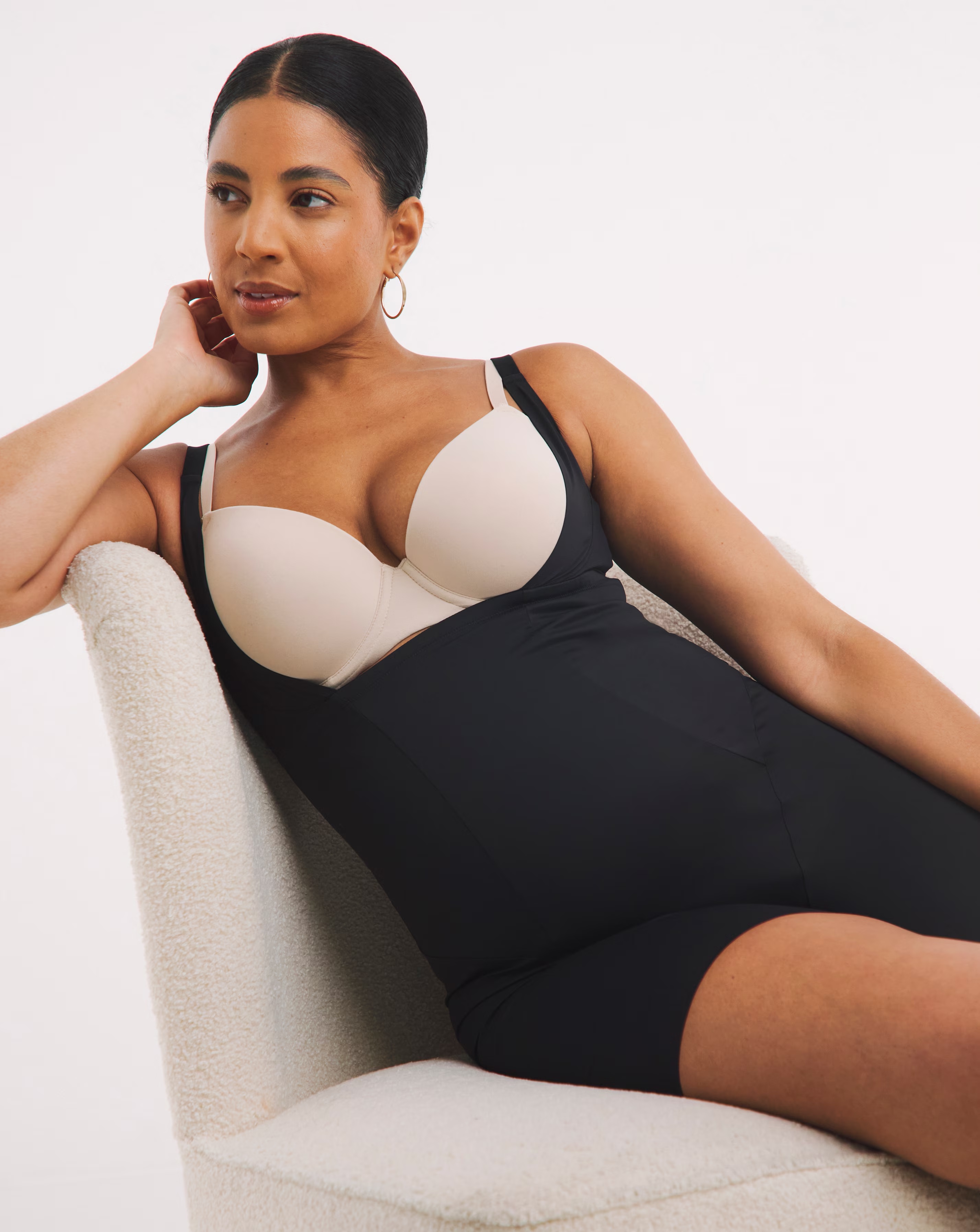 Figleaves  Smoothing Shaping Wear Your Own Bra Thigh & Body Slimmer - Black