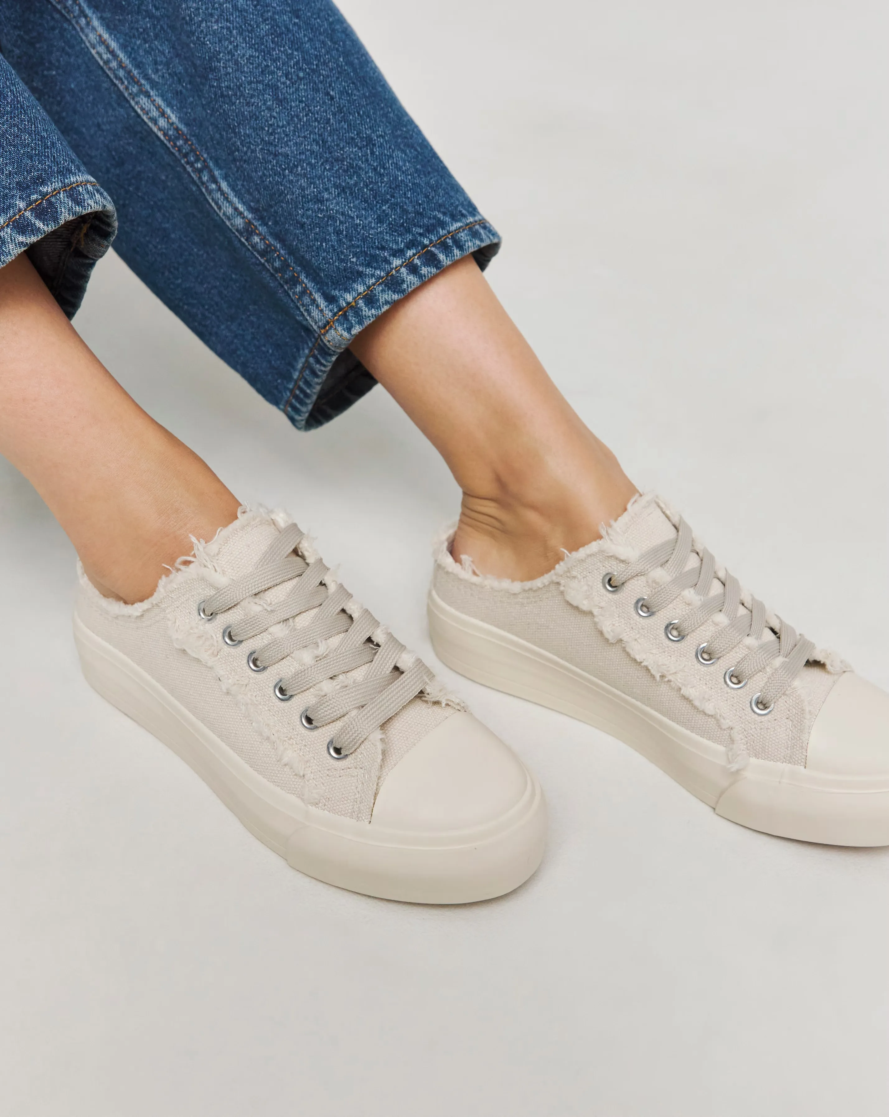 Bowie Raw Edge Slip on Trainers - Wide Fit (E)