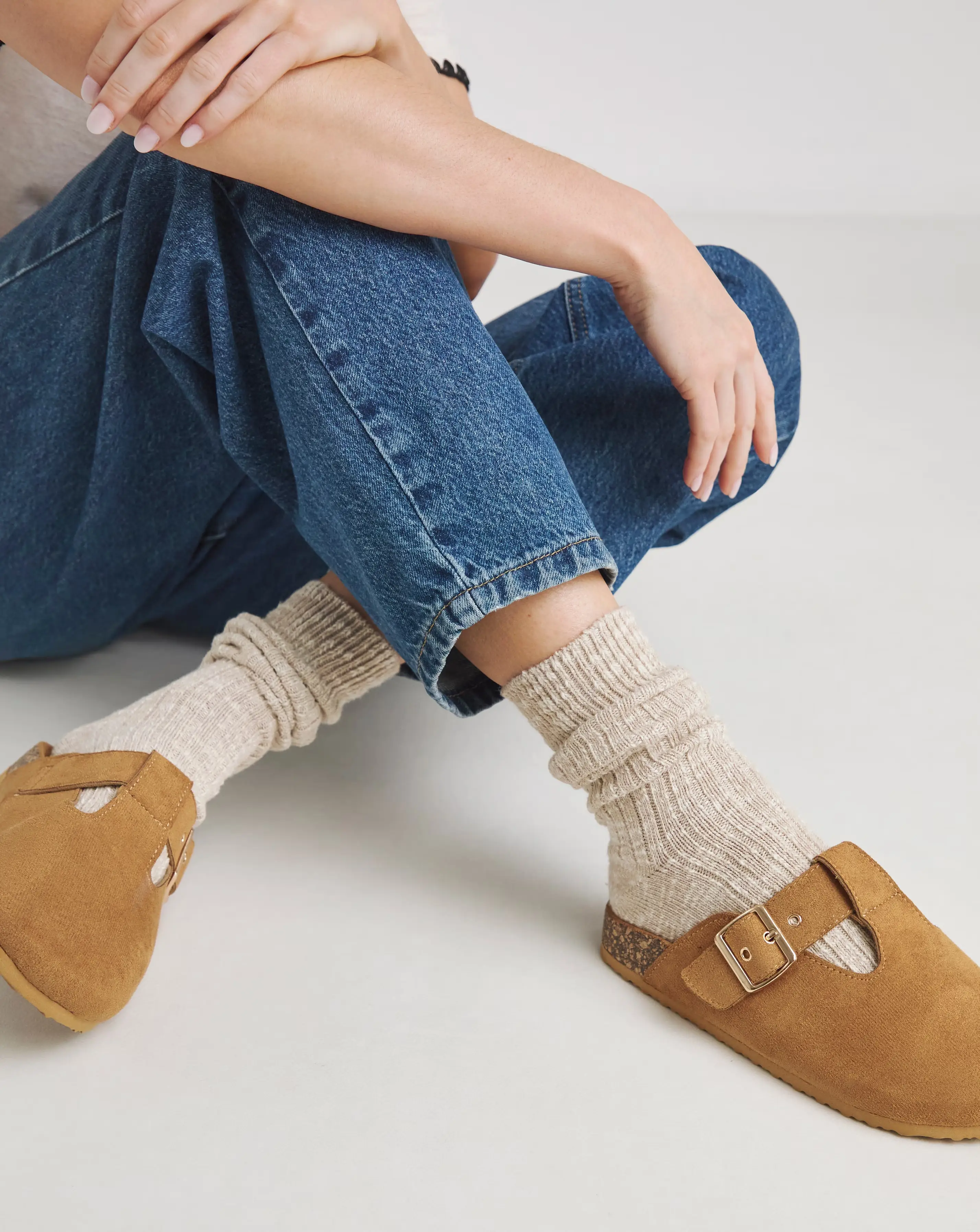 Valetta Buckle Closed Toe Cut Out Mules Wide E Fit