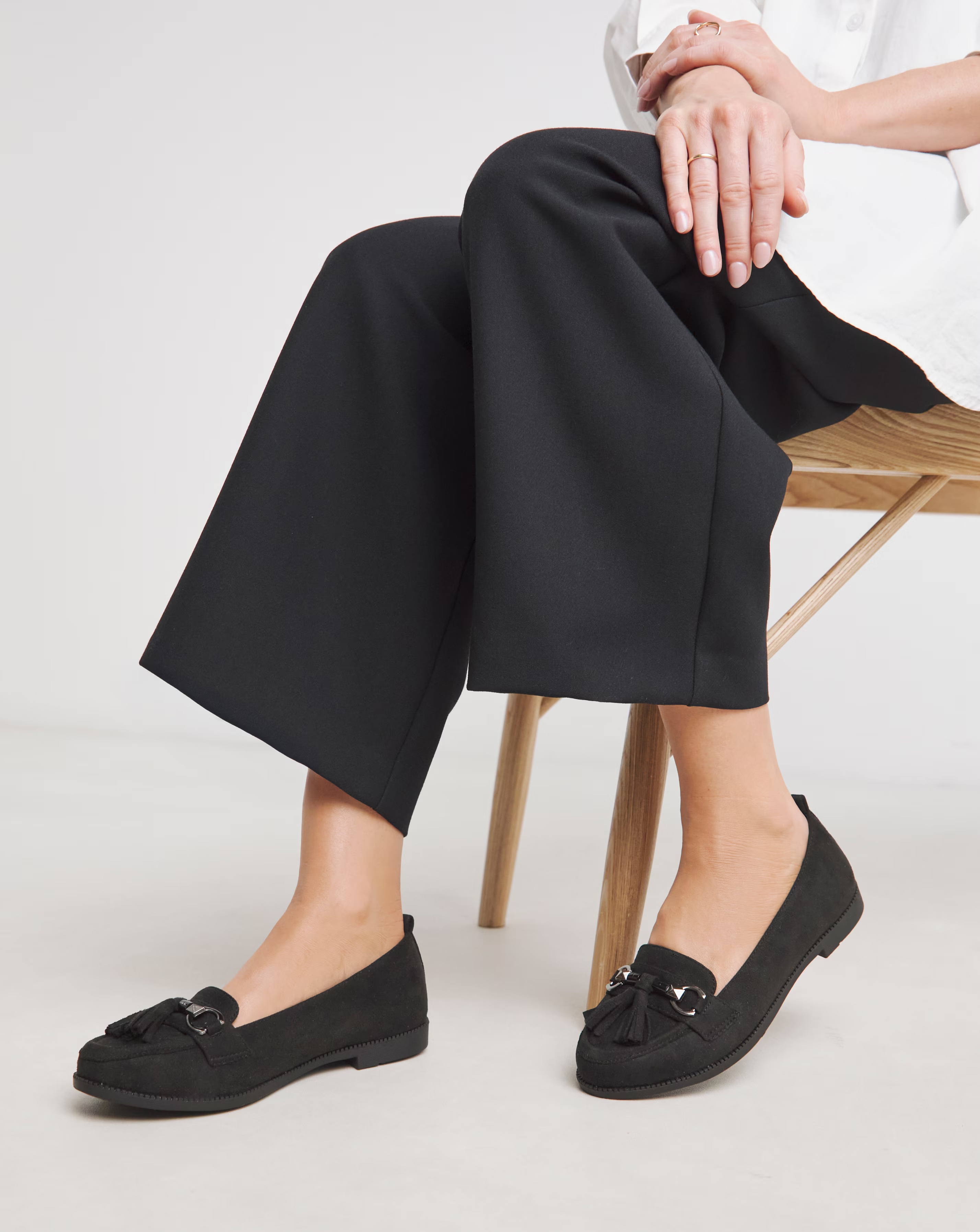 Simply Be Tampa Low Cut Tassel Loafers Extra Wide EEE Fit