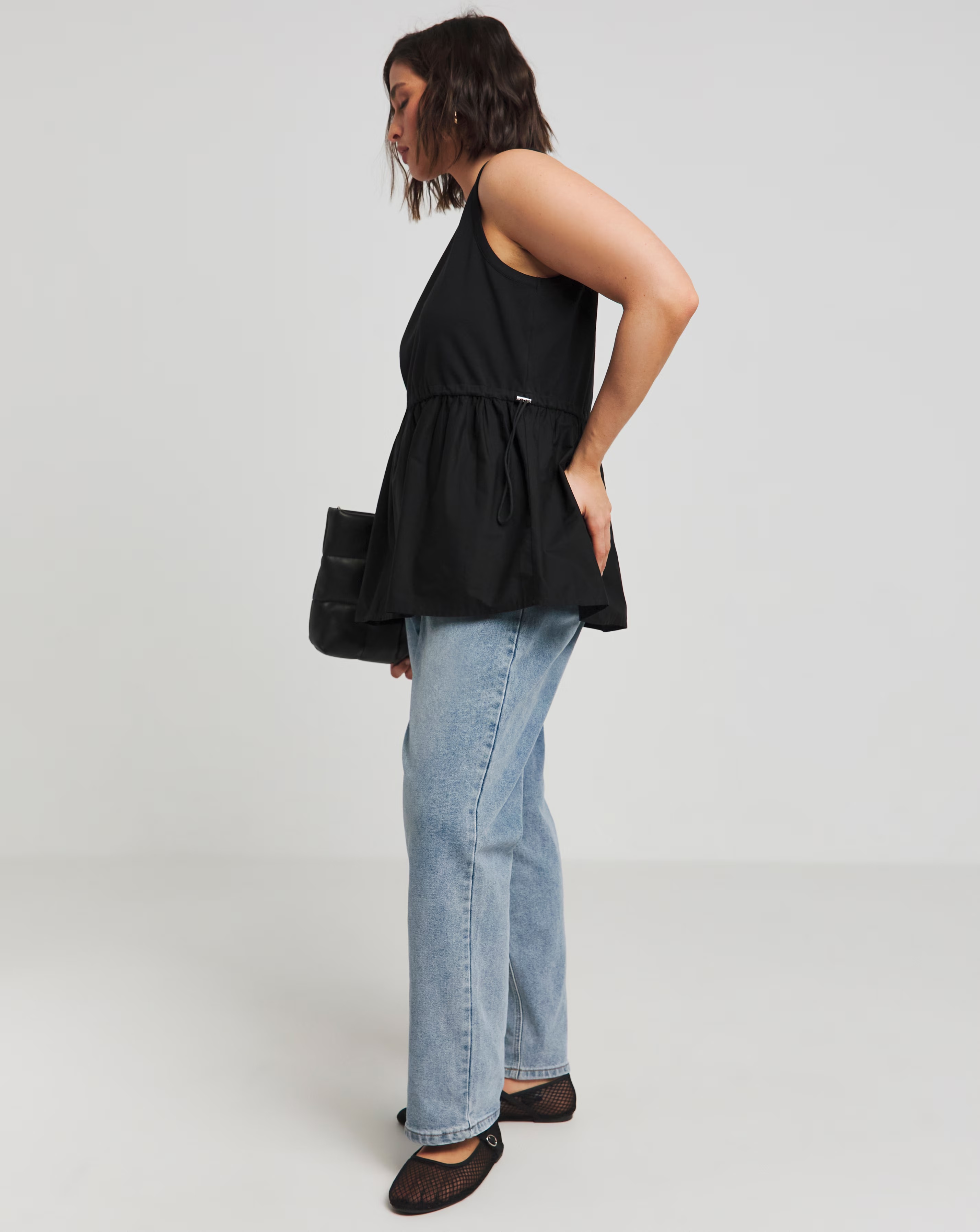 169916-black-sleeveless-poplin-jersey-mix-tank-top-1.webp