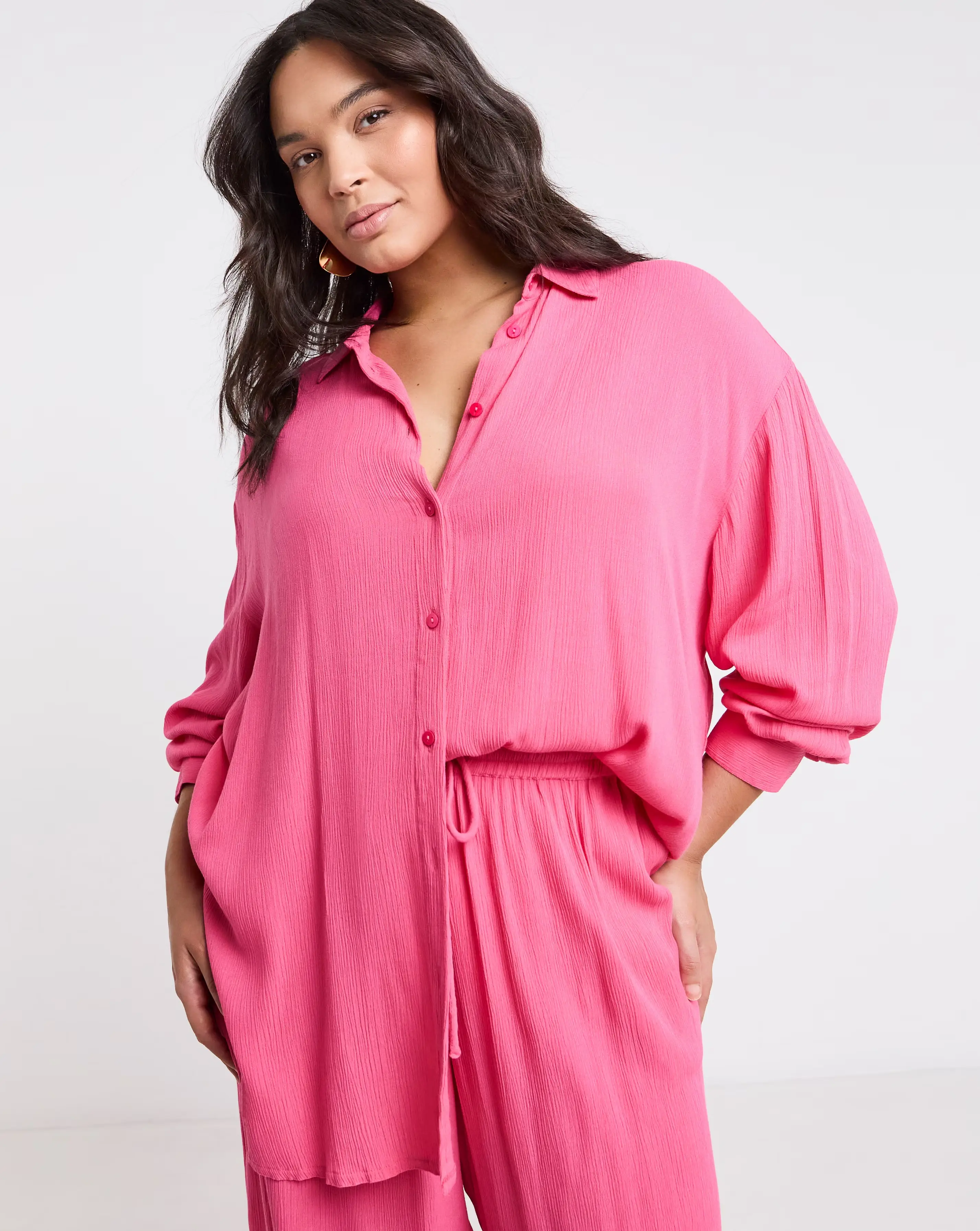 Pink Crinkle Shirt