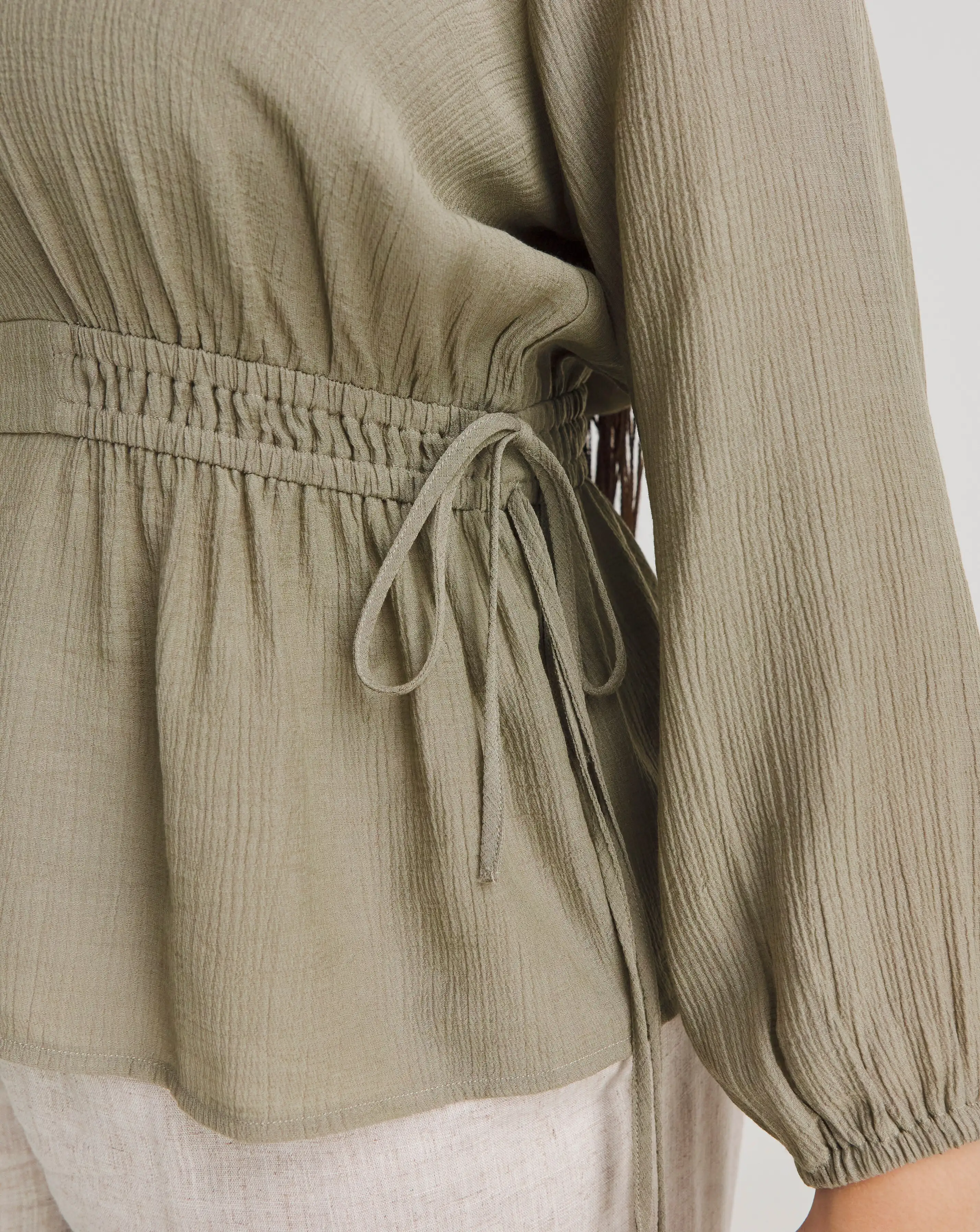 170787-khaki-plunge-elasticted-waist-long-sleeve-blouse-1.webp