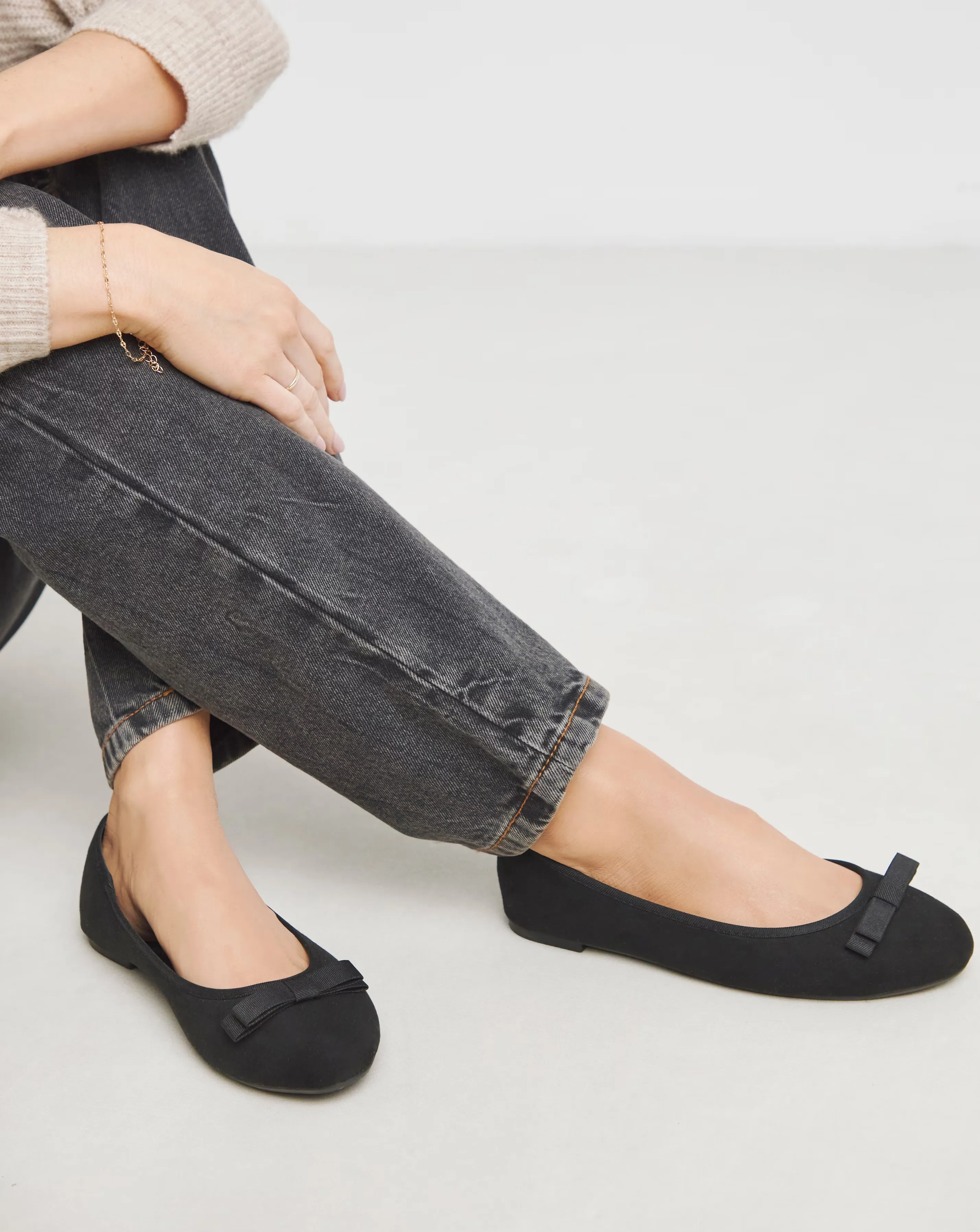 Simply Be Abundance Classic Bow Ballerina Shoes Standard D Fit
