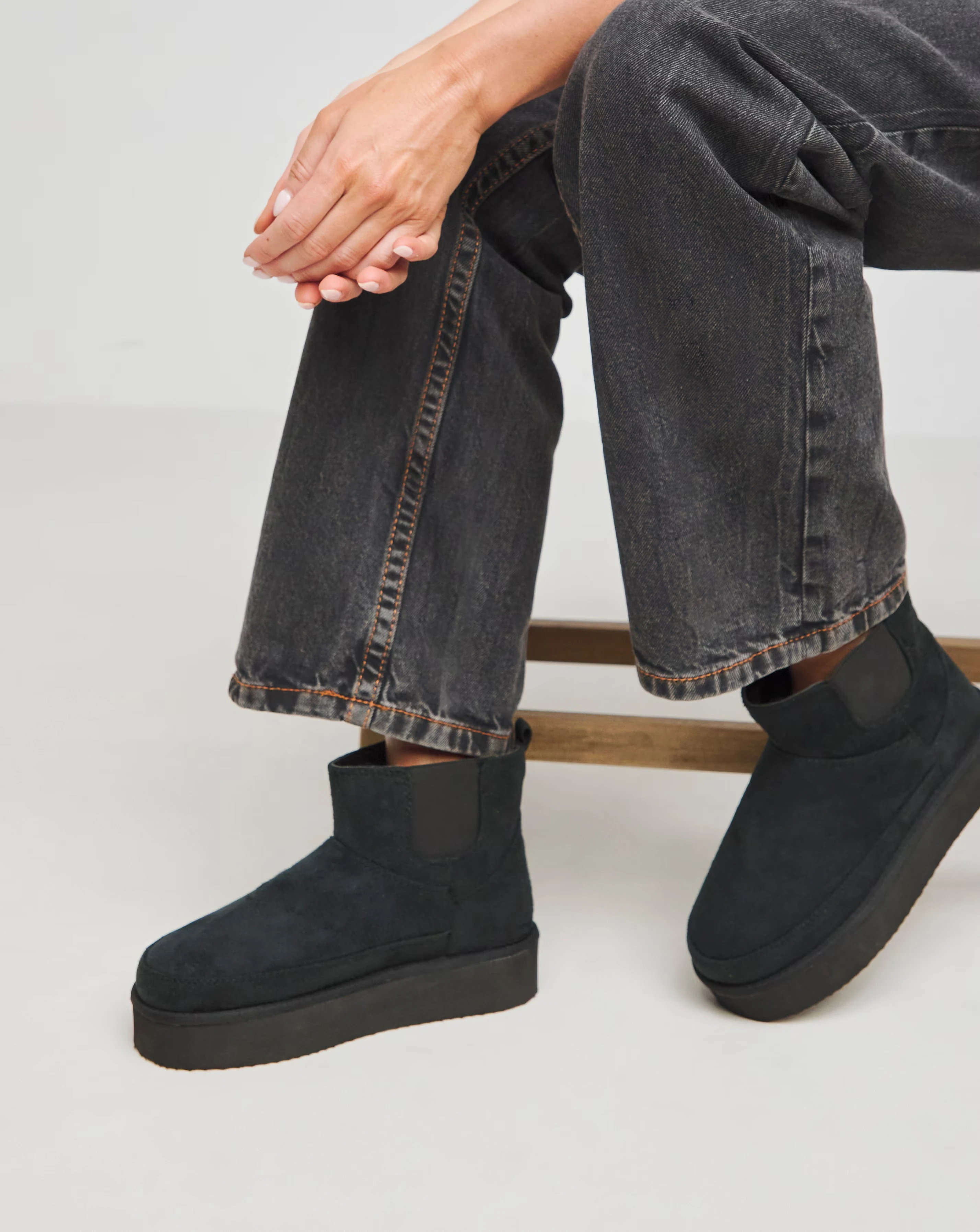 Edith Flatform Warm Lined Chelsea Snug Boots Wide E Fit
