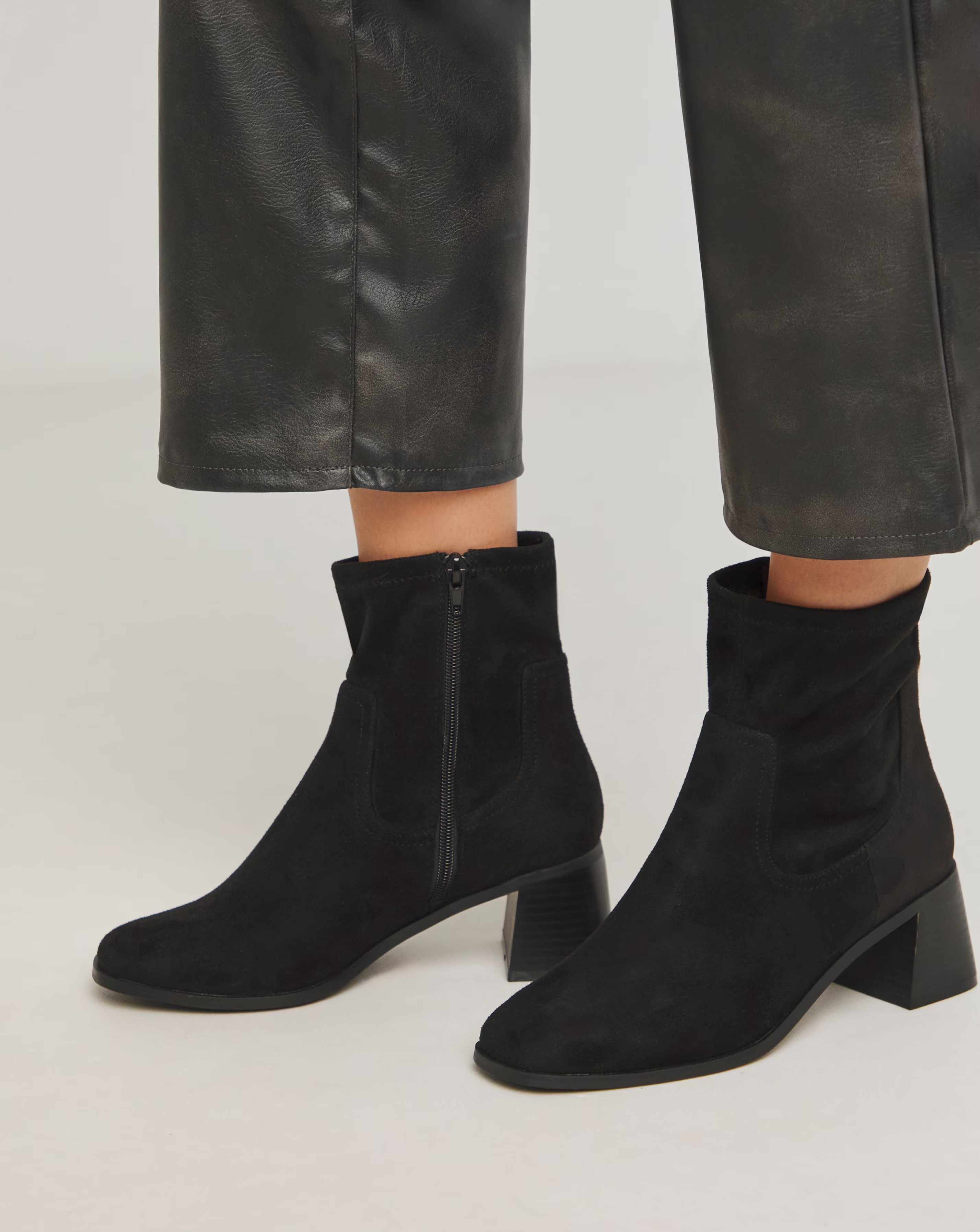 Whitney Classic Block Heel Stretch Ankle Boots Extra Wide EEE Fit