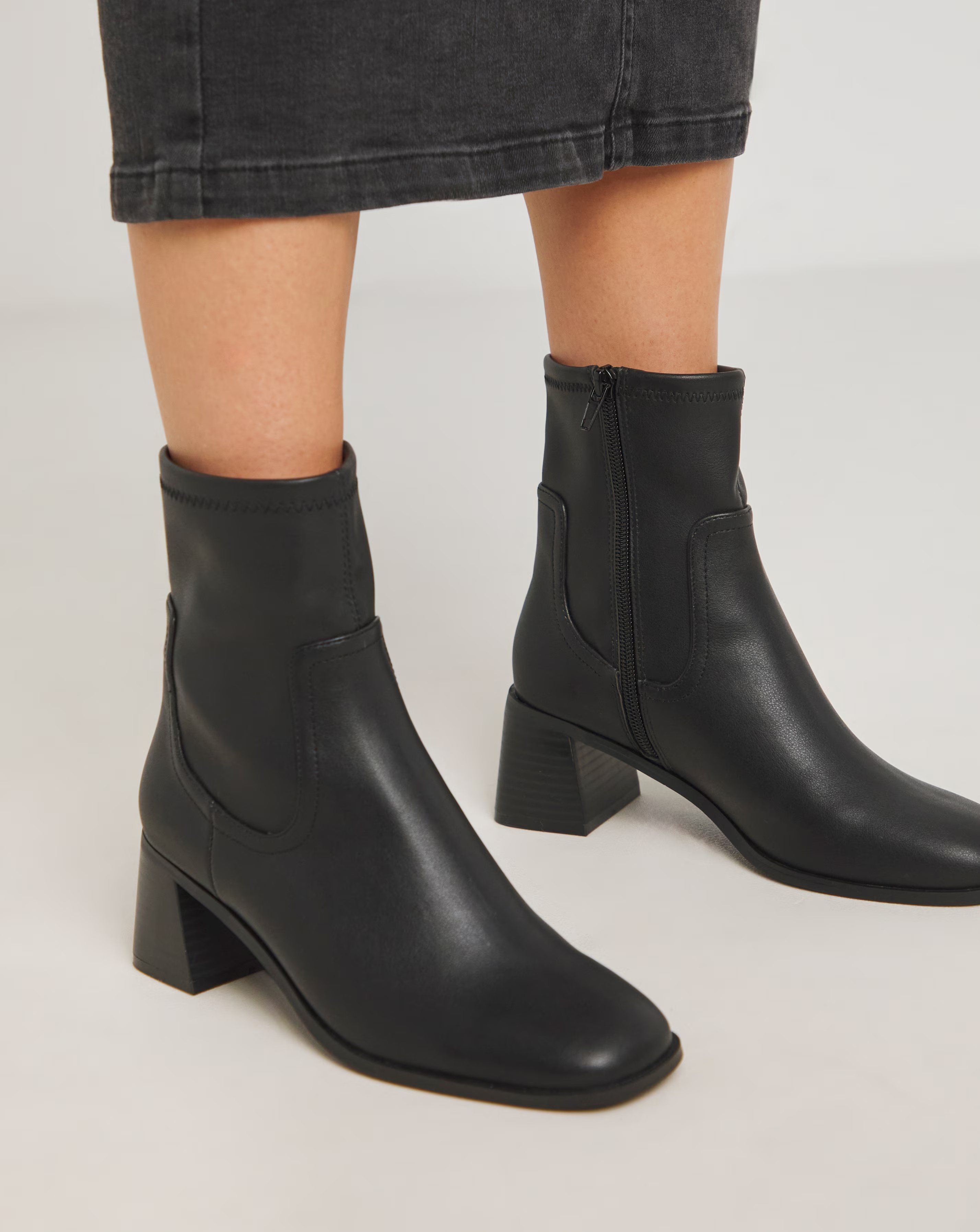Whitney Classic Block Heel Stretch Ankle Boots Extra Wide EEE Fit