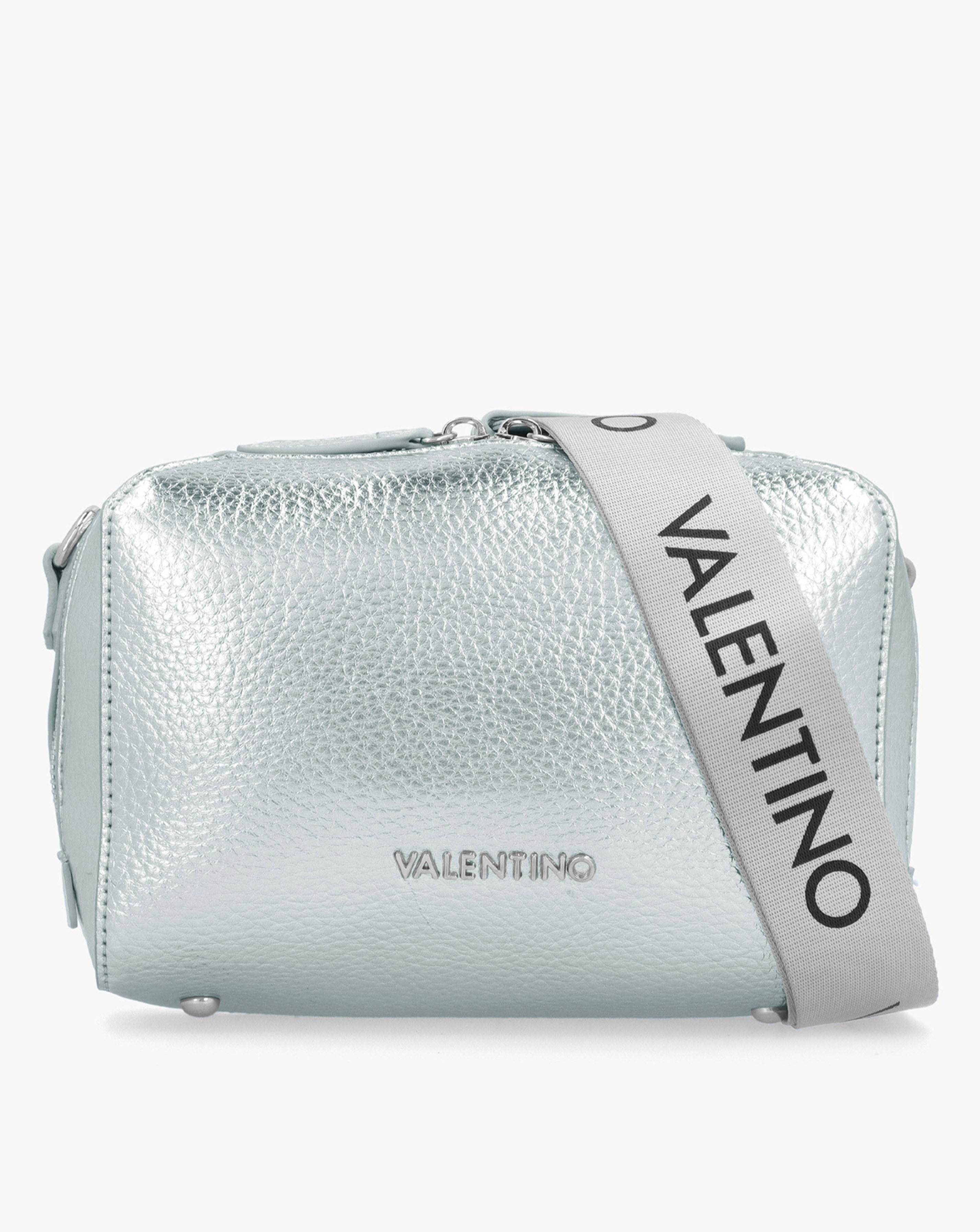 Valentino Bags Pattie Haversack Silver Pebbled Cross Body Bag