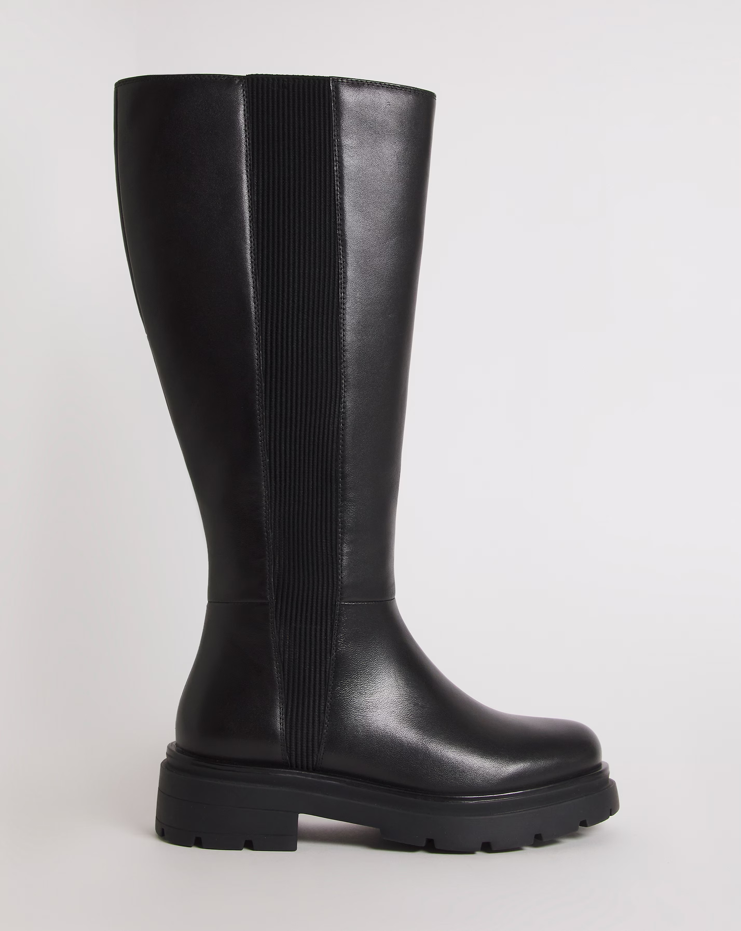 Calista Knee High Chelsea Boots Extra Wide EEE Fit Super Curvy Calf