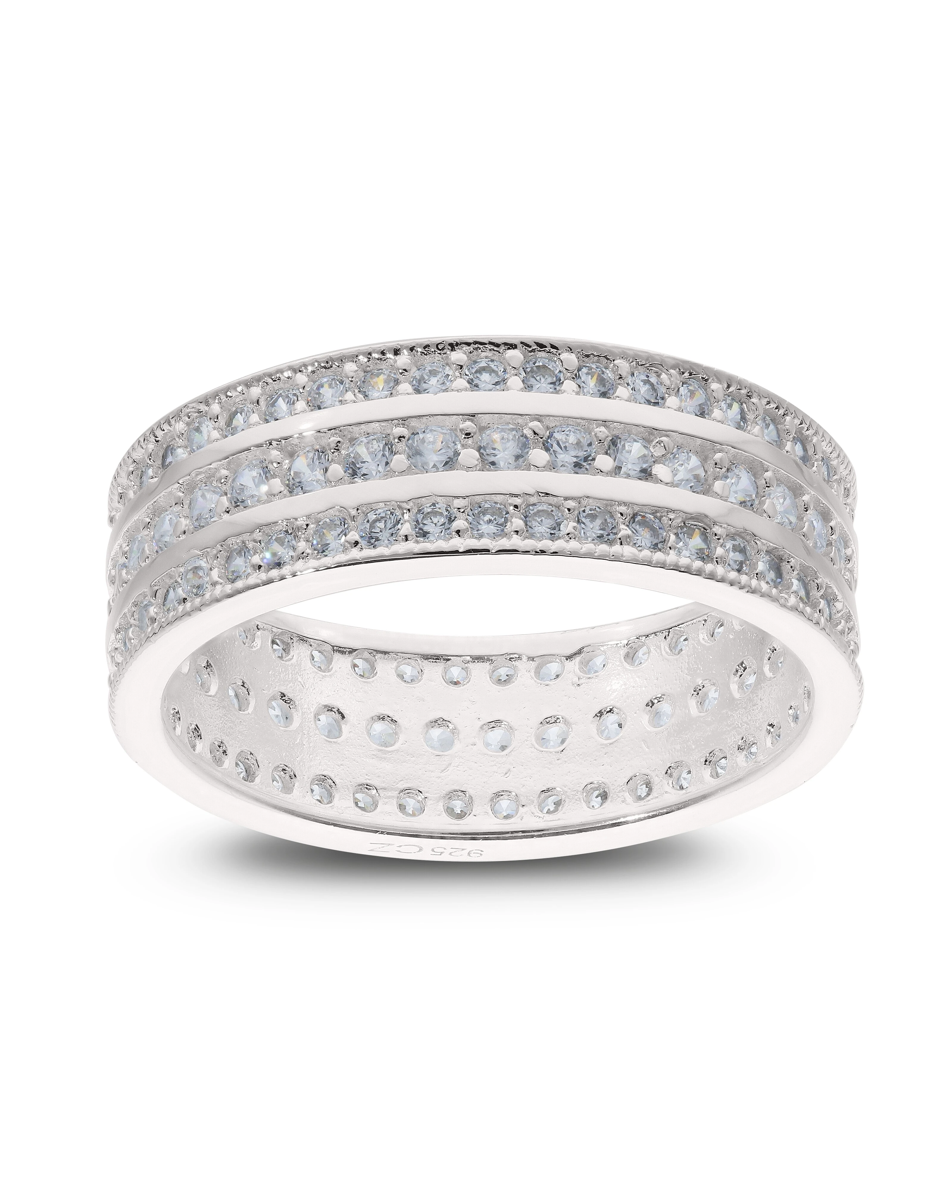 Sterling Silver Cubic Zirconia Full Eternity Band Ring