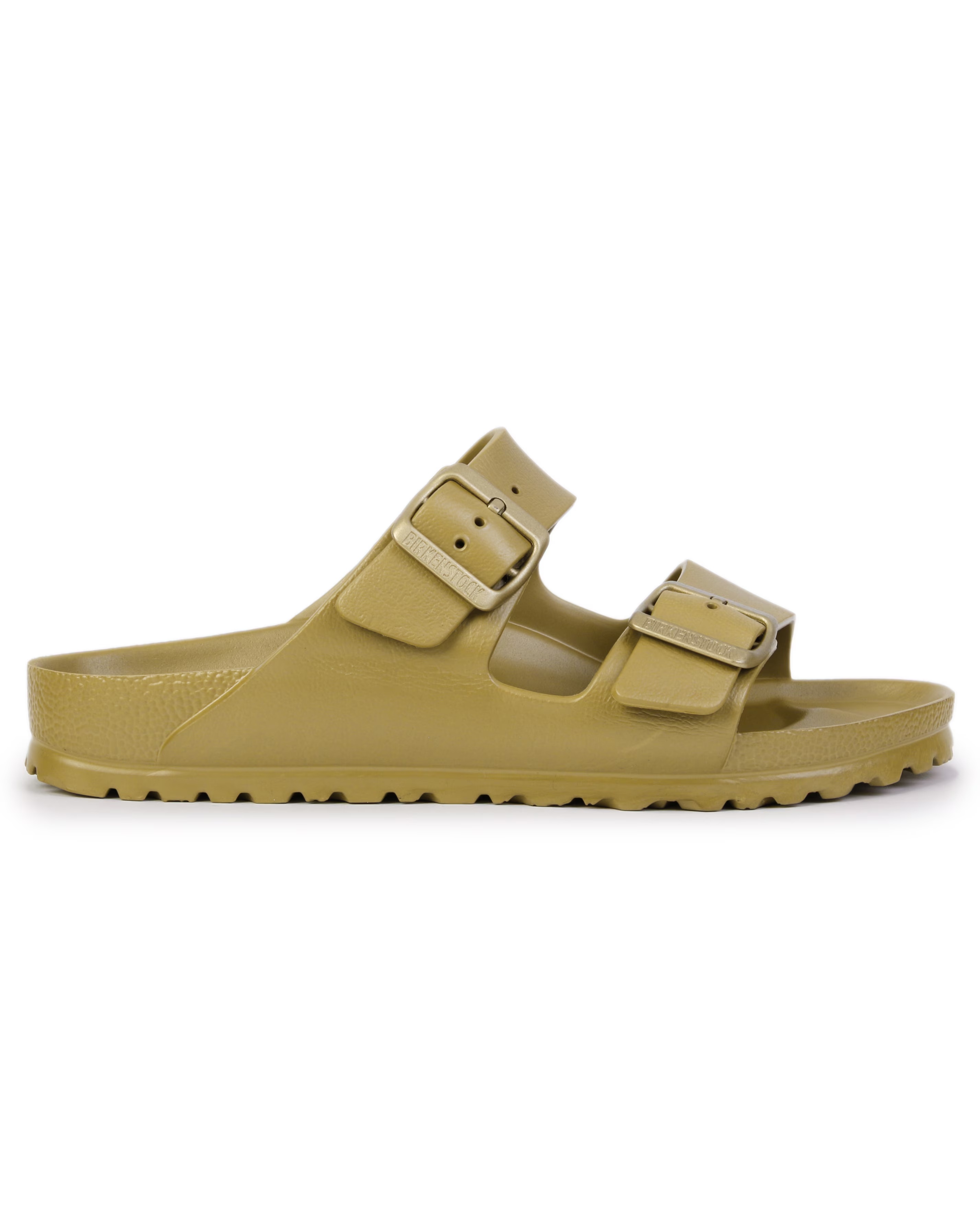 Birkenstock Arizona EVA Glamour Gold Two Bar Mules Narrow Width