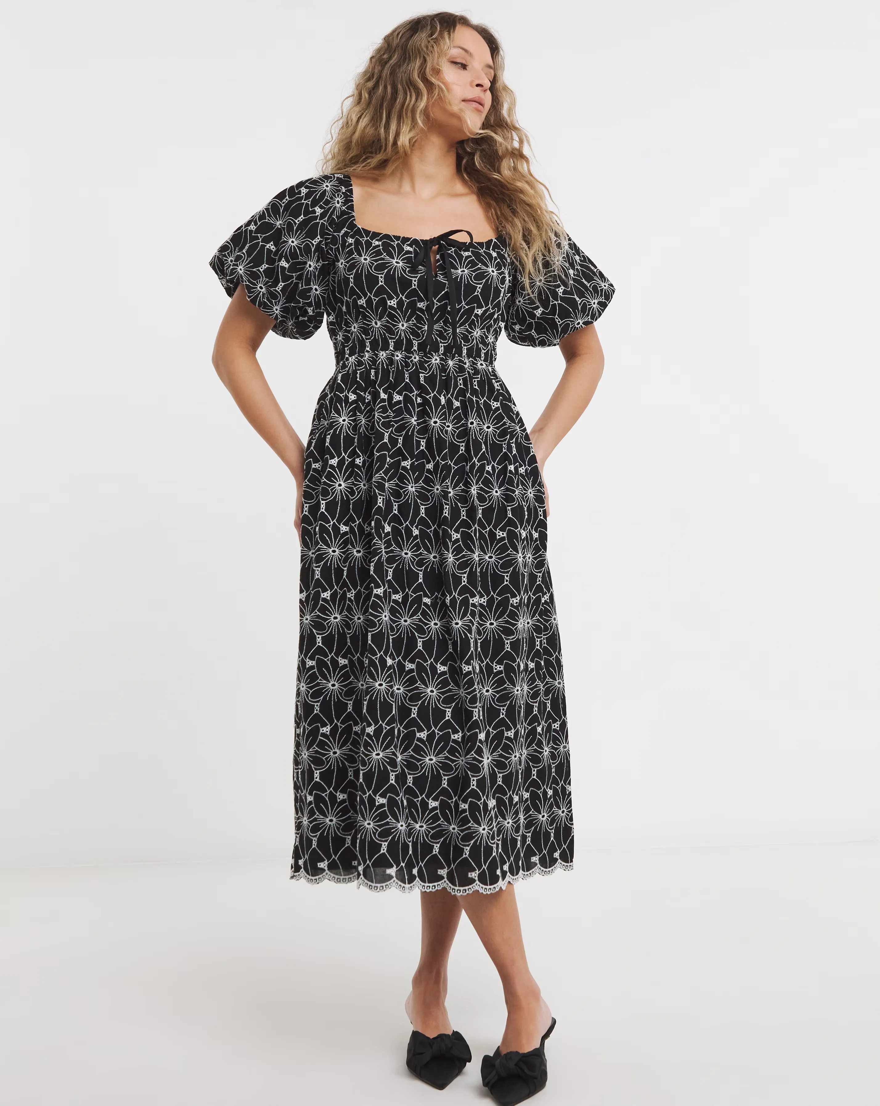 Lovedrobe Broderie Puff Sleeve Square Neck Elasticated Waist Midi Dress 1 176695-lovedrobe-broderie-puff-sleeve-square-neck-elasticated-waist-midi-dress-1.webp
