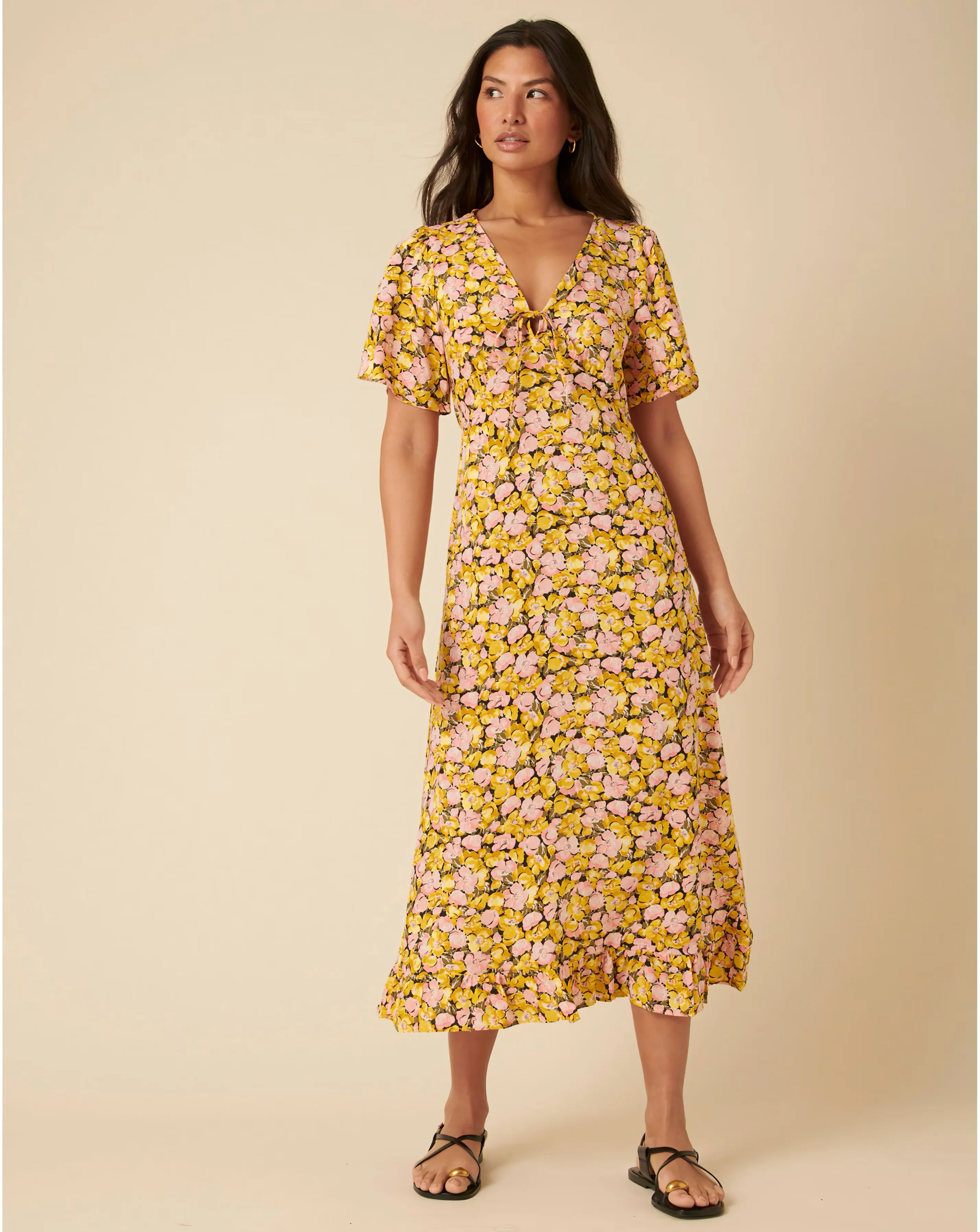 Nobody's Child Dalia Midi Dress Kit Floral Pink
