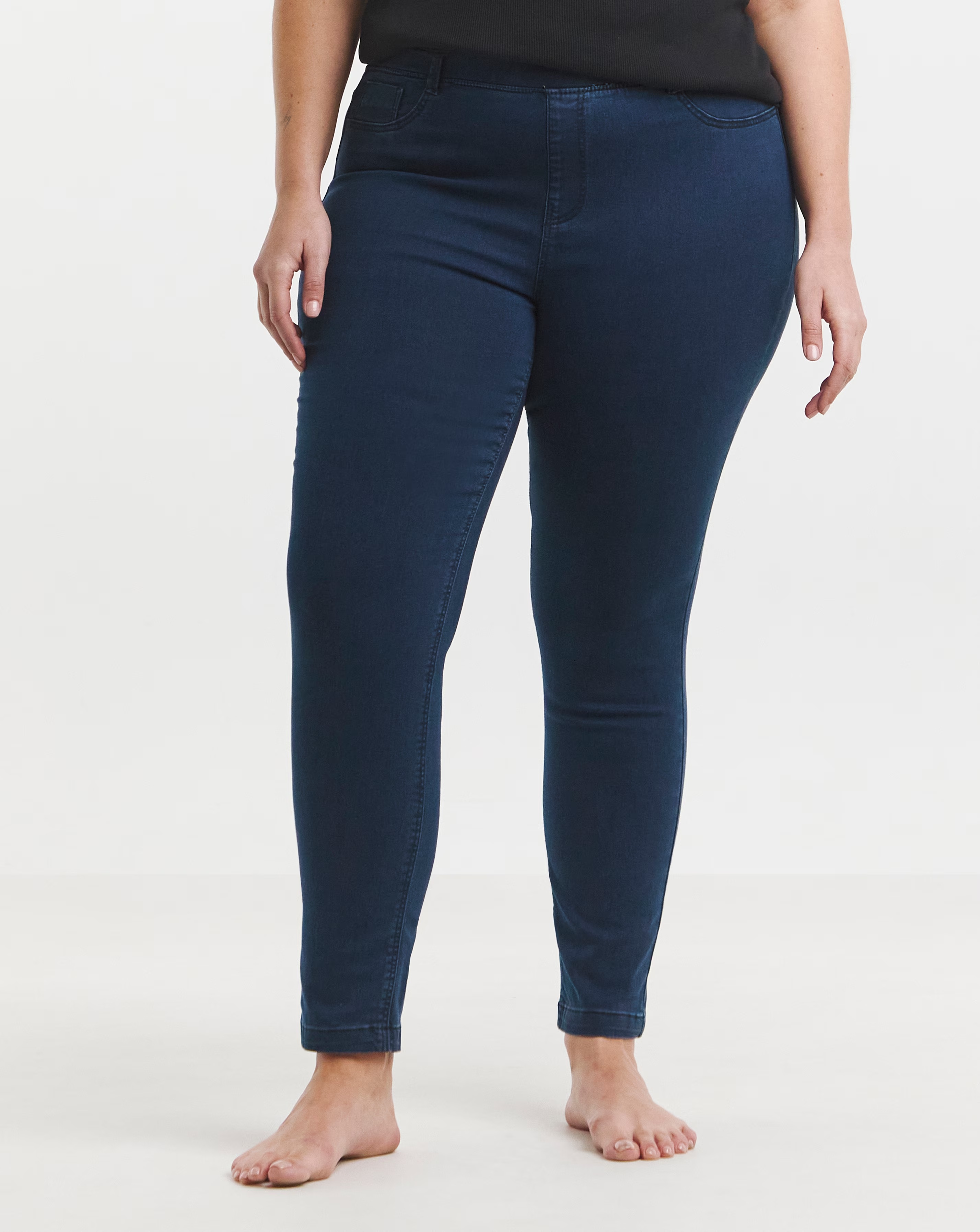 Dark Blue Stretch Slim Pull On Jeggings