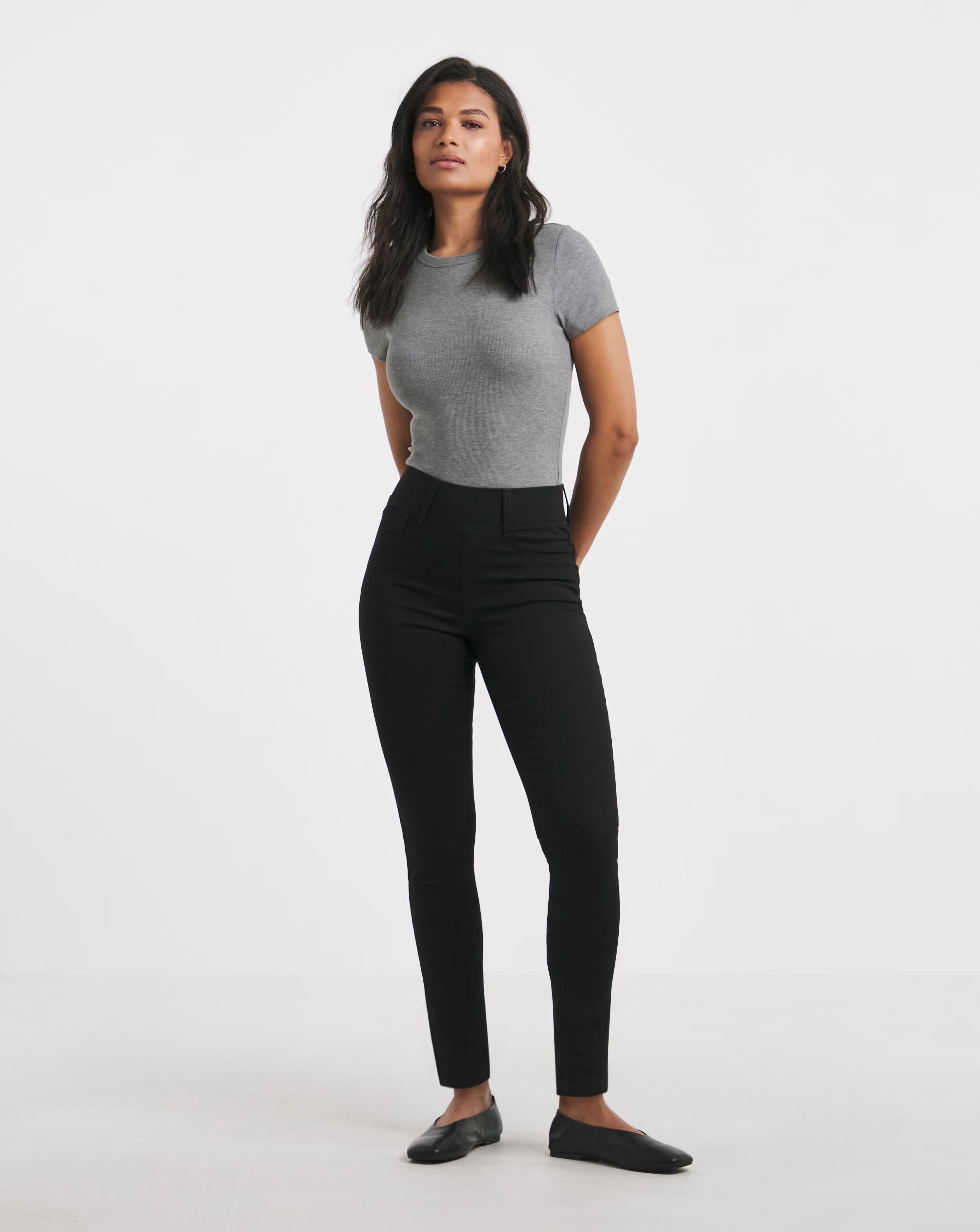 Black Stretch Slim Pull On Jeggings