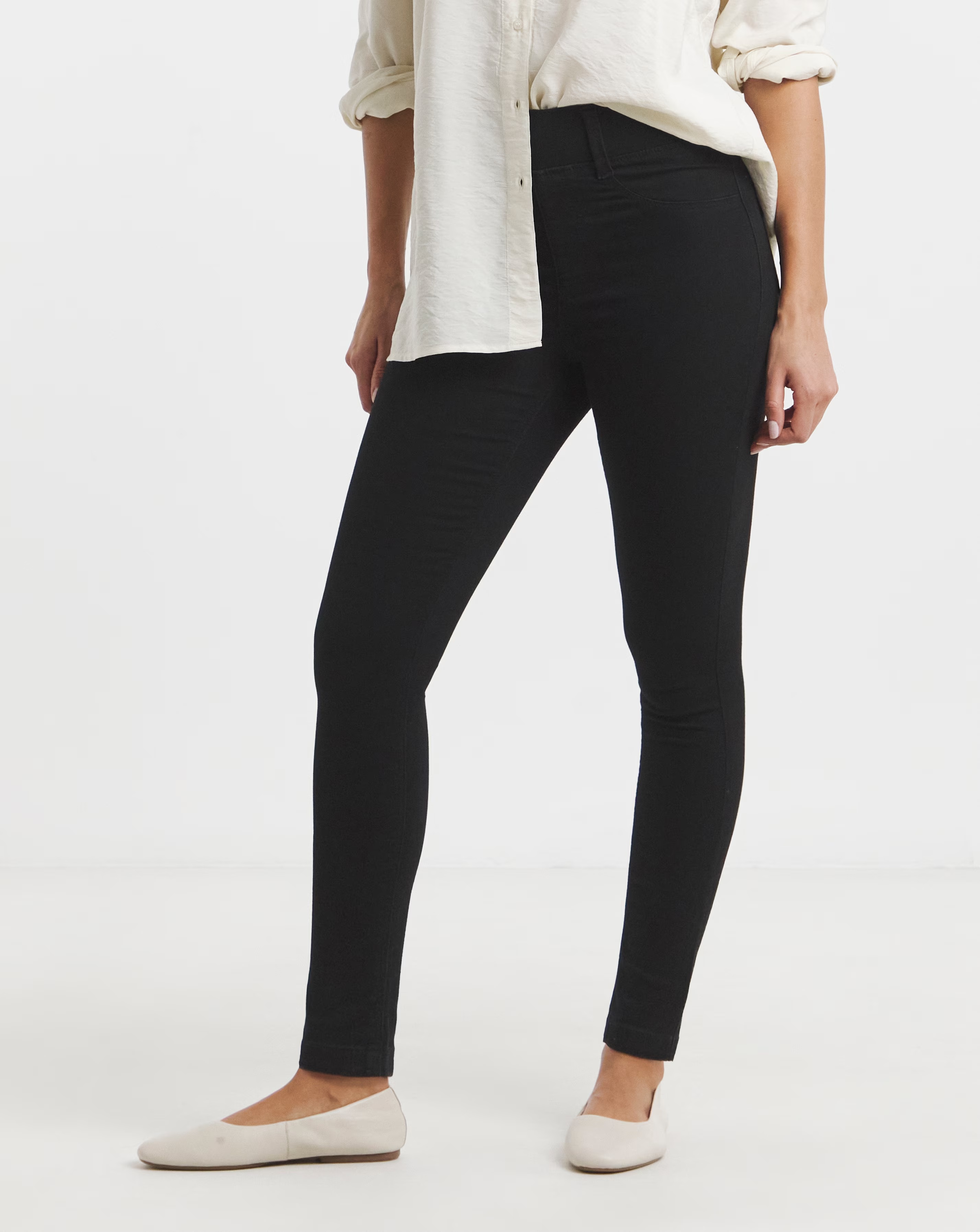 Black Stretch Skinny Pull On Jeggings