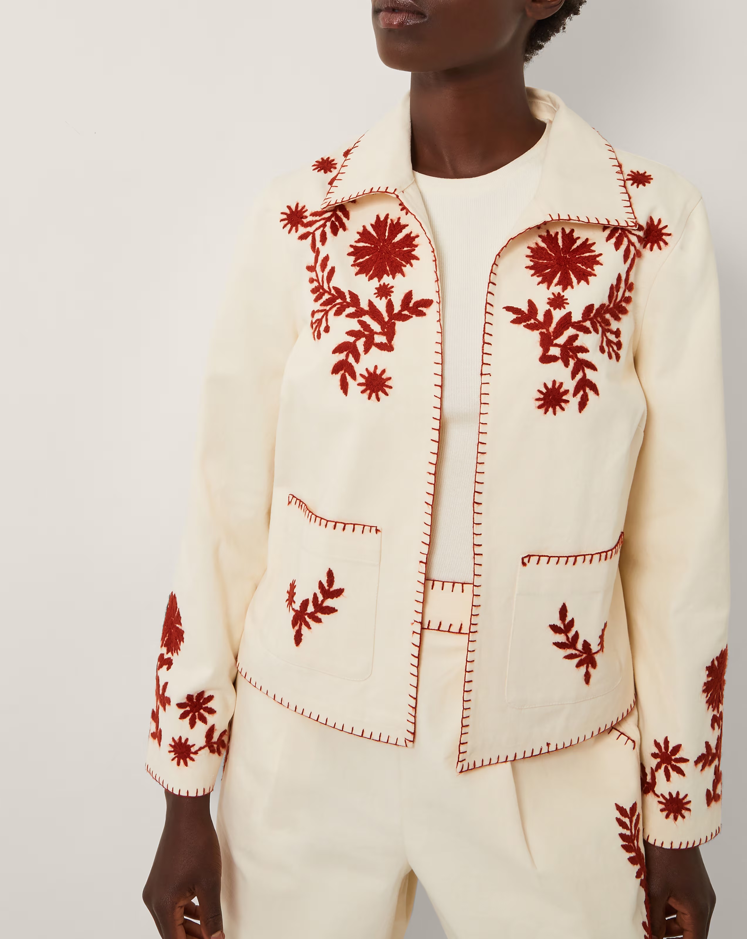 Monsoon Emilia Floral Embroidered Jacket