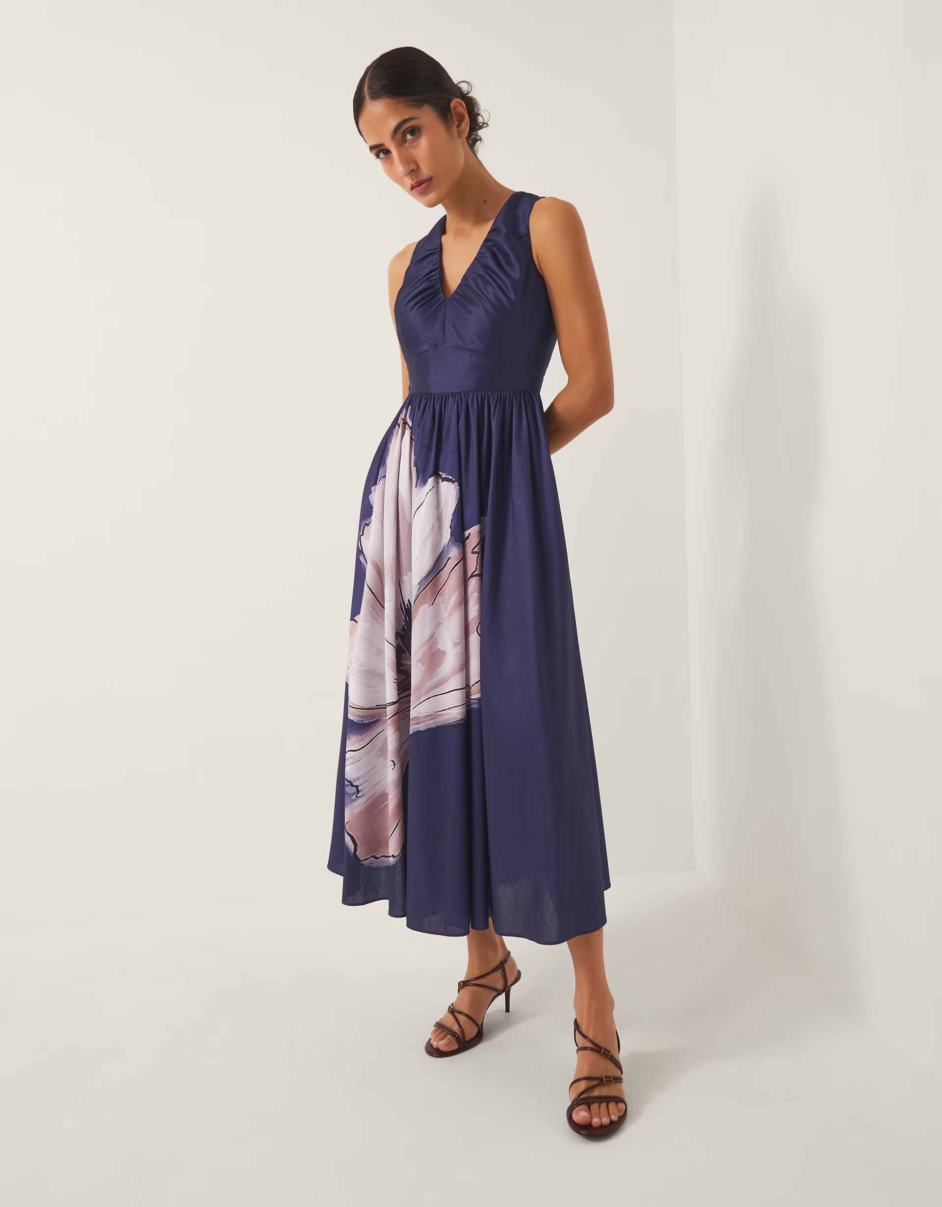 Monsoon Sylvia Floral Print Midi Dress