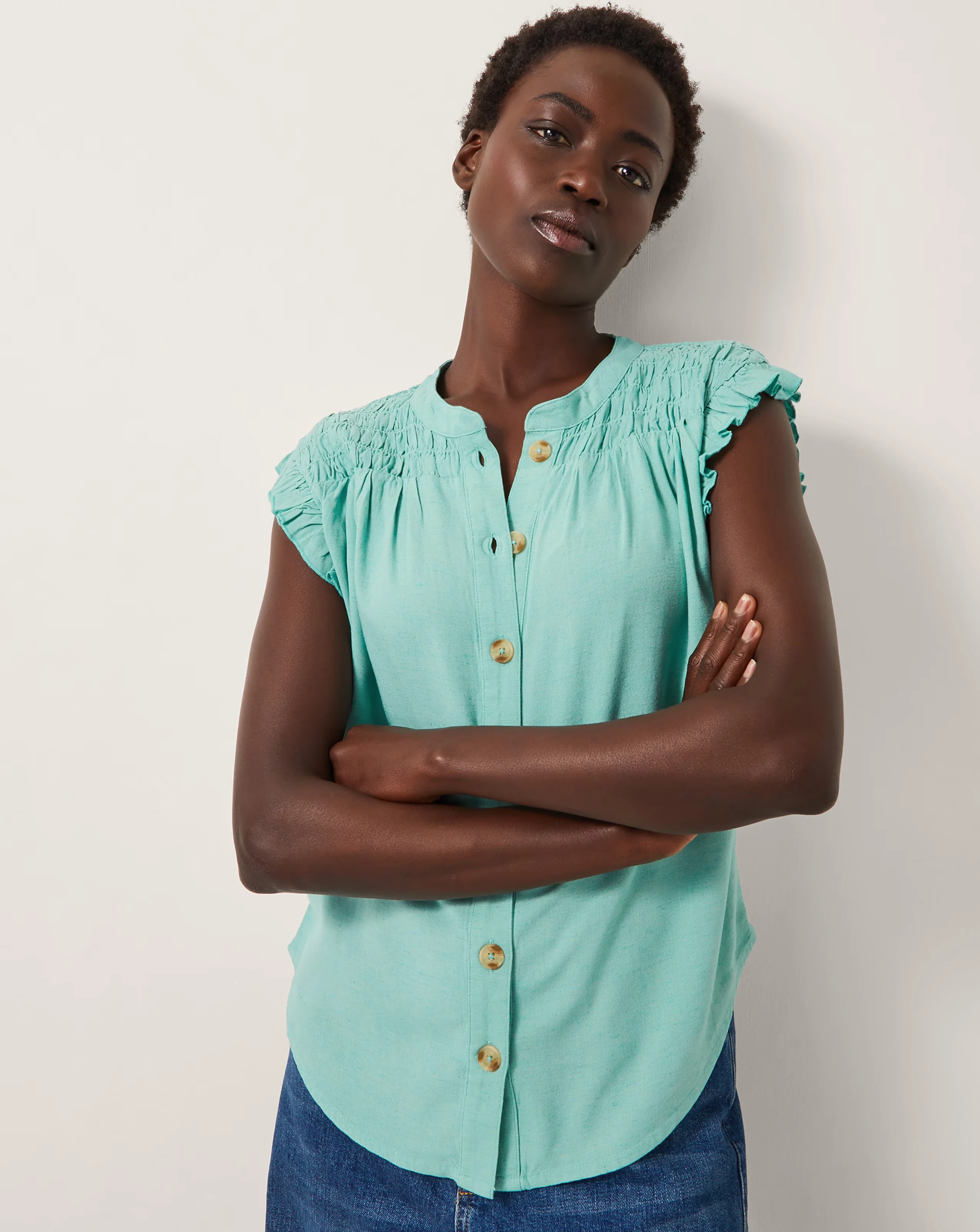 Monsoon Evelyn Sleeveless Smocked Top