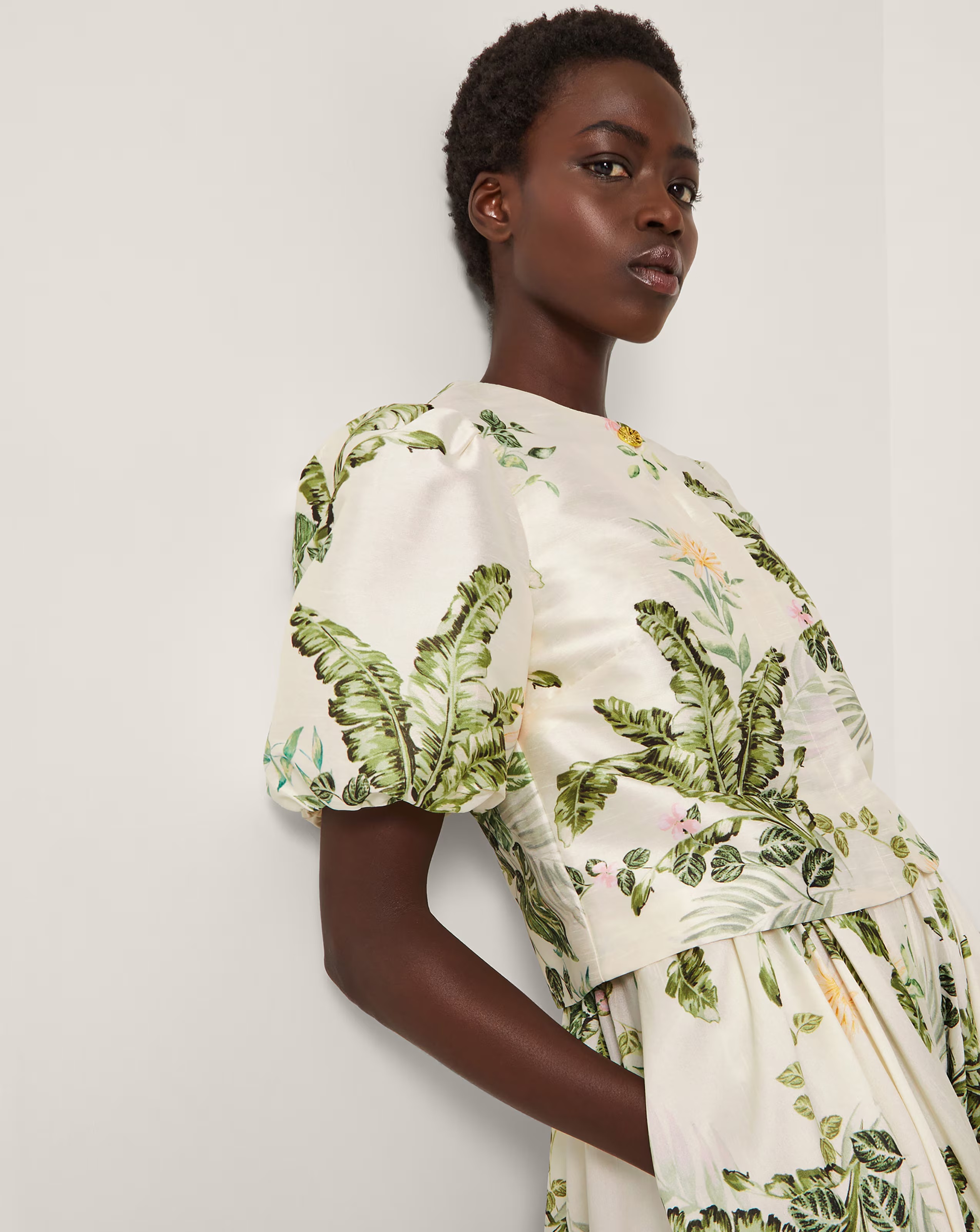 Monsoon Anne Floral Puff Sleeve Jacket